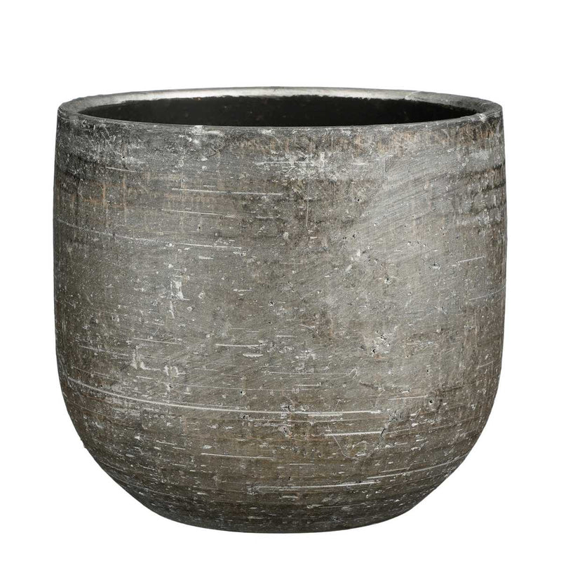 Mica Decorations Marcus Bloempot - 29x29x25 cm - Keramiek - Antraciet