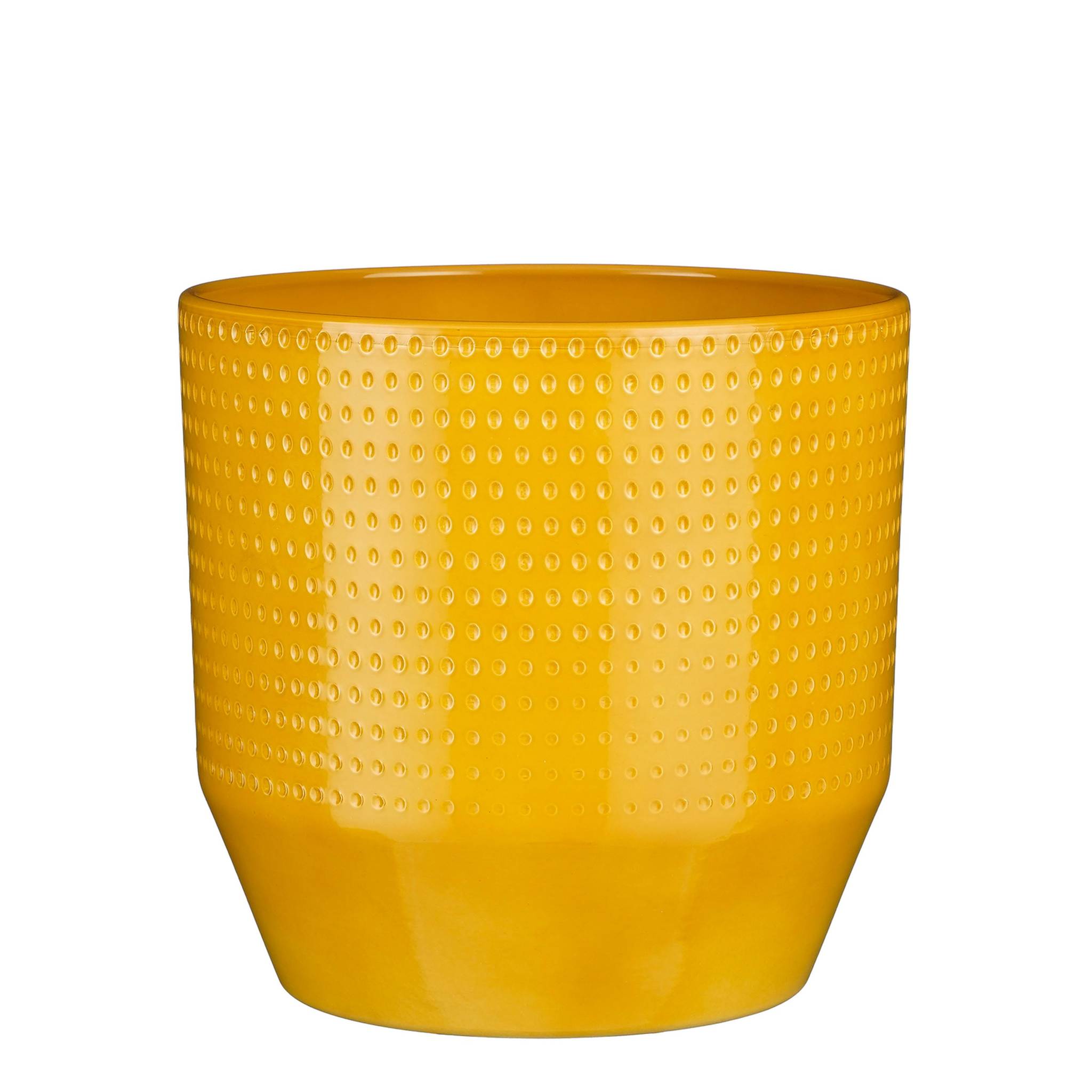 Mica Decorations Bloempot Nola - 23x23x22 cm - Keramiek - Oker