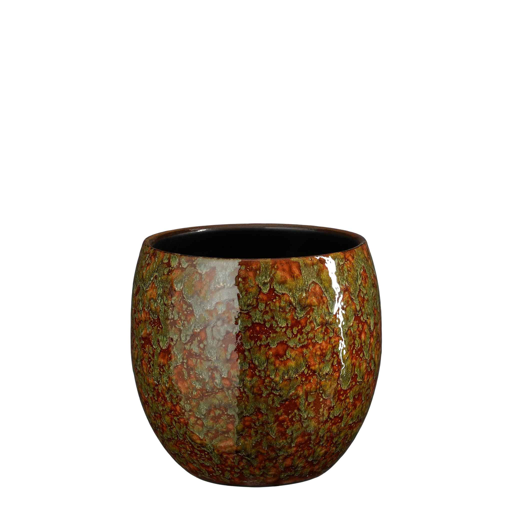 Mica Decorations Bloempot Fabian - 20x20x20 cm - Terracotta - Groen