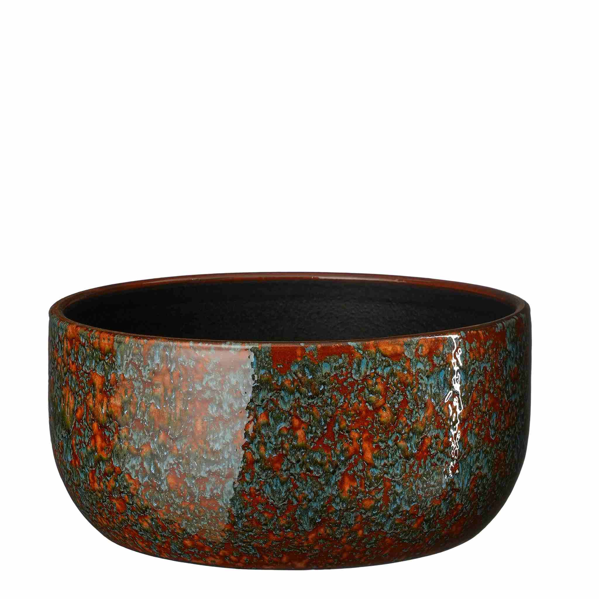 Mica Decorations Schaal Fabian - 35x35x17 cm - Terracotta - Blauw