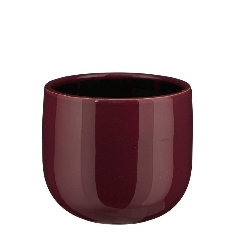 Mica Decorations Bloempot Pablo - 18x18x16 cm - Keramiek - Paars