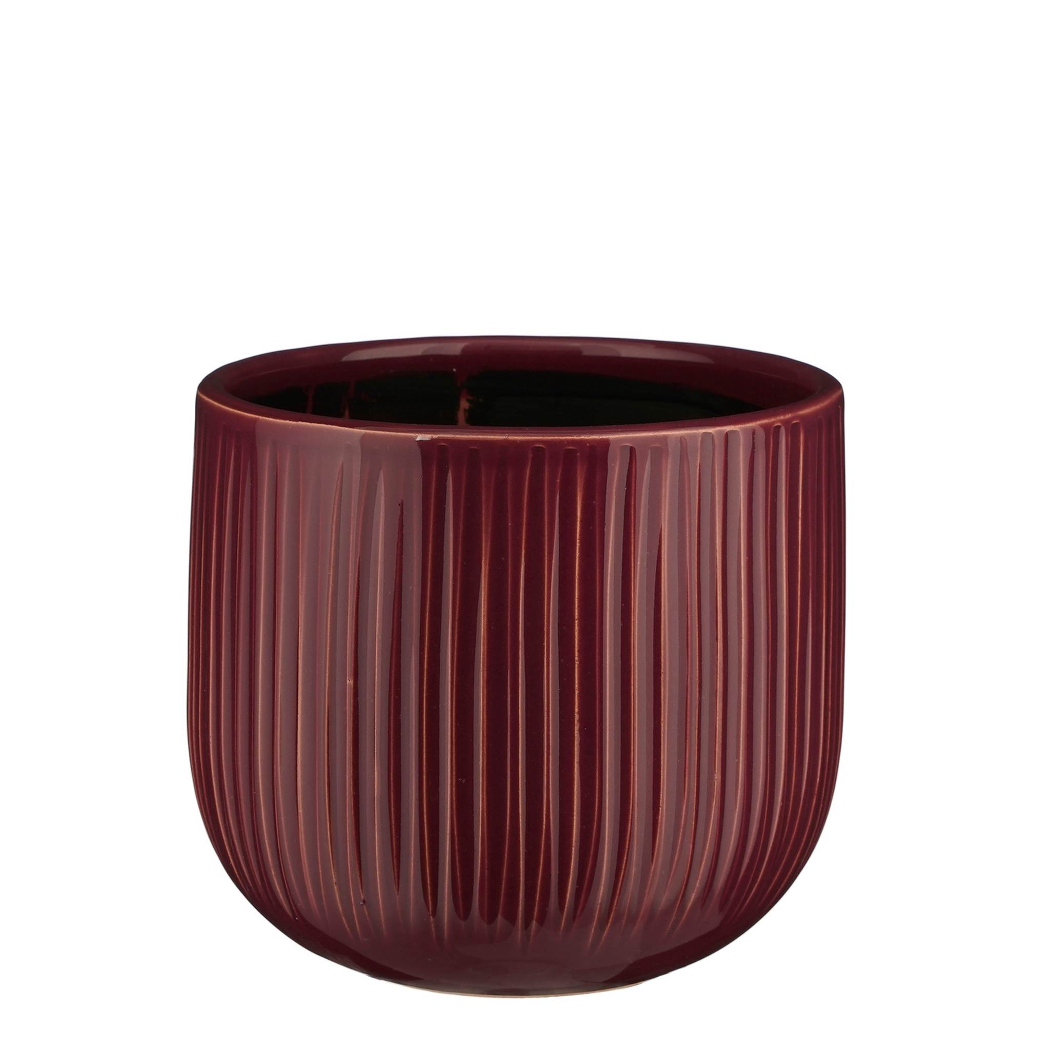 Mica Decorations Bloempot Pablo Rond - 18x18x16 cm - Keramiek - Paars