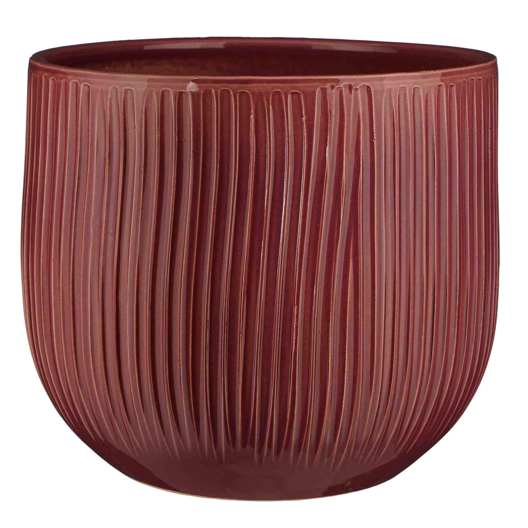 Mica Decorations Bloempot Pablo Rond - 29x29x25 cm - Keramiek - Paars