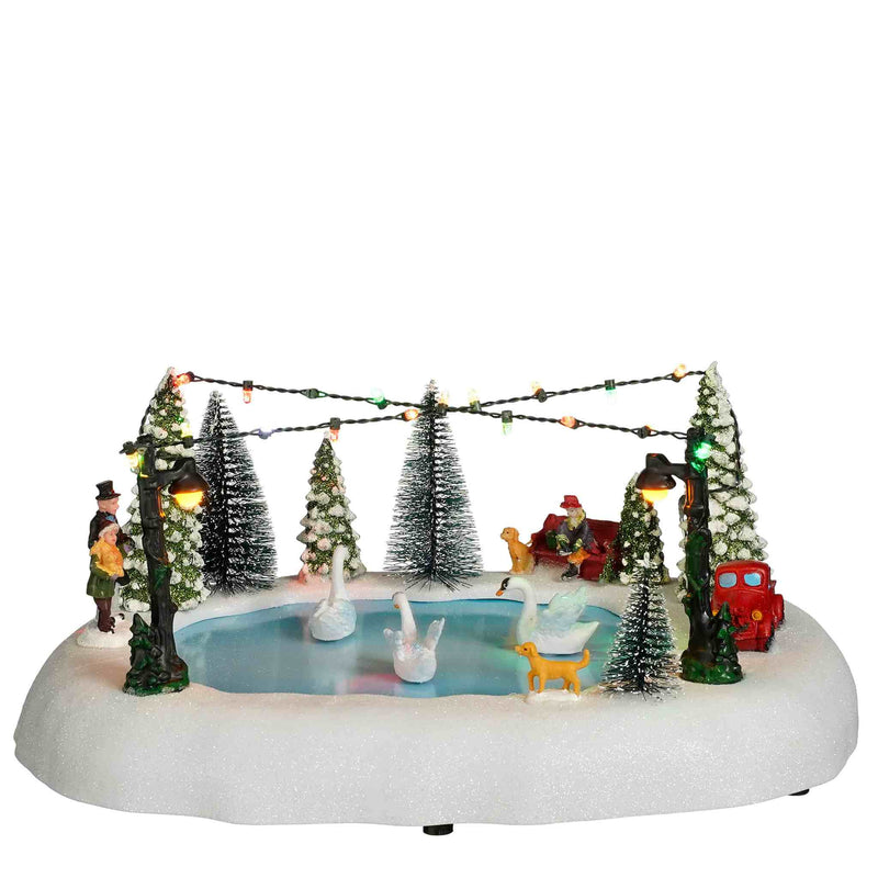 Luville Kerstdorp Zwanenmeer - 32x24.5x14.5 cm - polystyrene - Wit