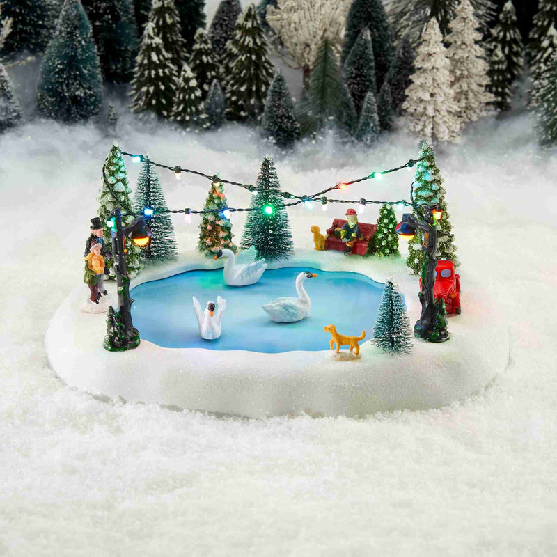Luville Kerstdorp Zwanenmeer - 32x24.5x14.5 cm - polystyrene - Wit