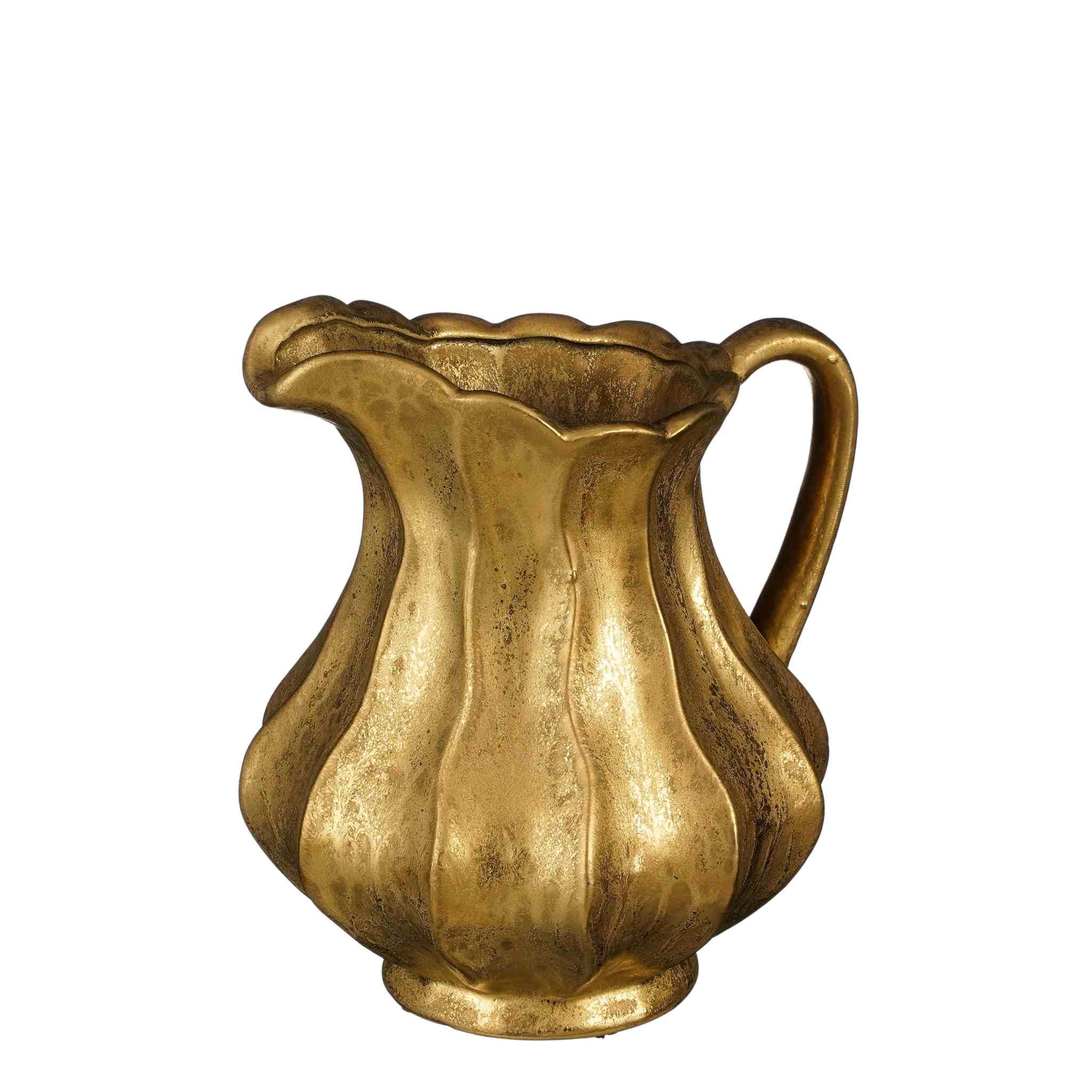 Mica Decorations Vaas Kan - 22x21x24 cm - Keramiek - Goud