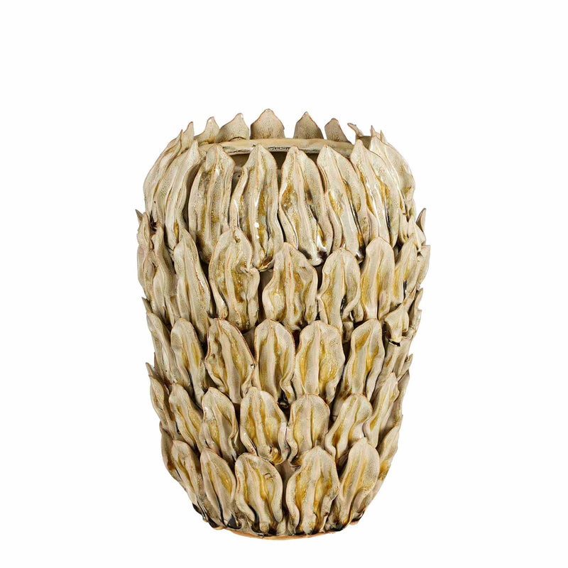 Mica Decorations Vaas Chico - 20x20x28 cm - Keramiek - Beige
