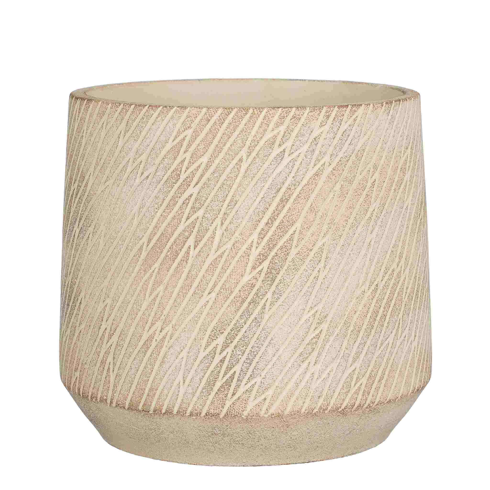 Mica Decorations Bloempot Camino - 21x21x19 cm - cement - Taupe