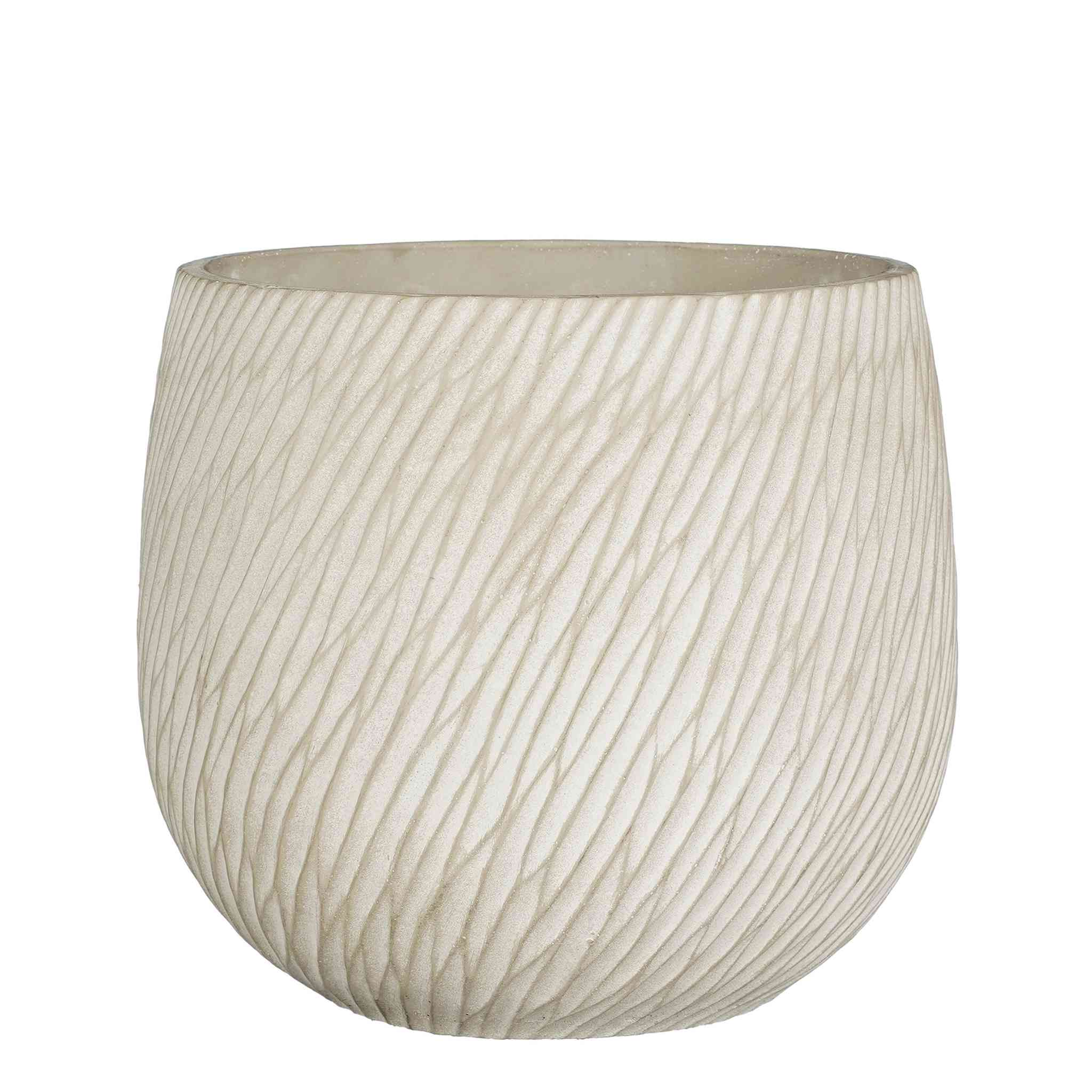 Mica Decorations Bloempot Elio - 21x21x19 cm - cement - Licht Grijs