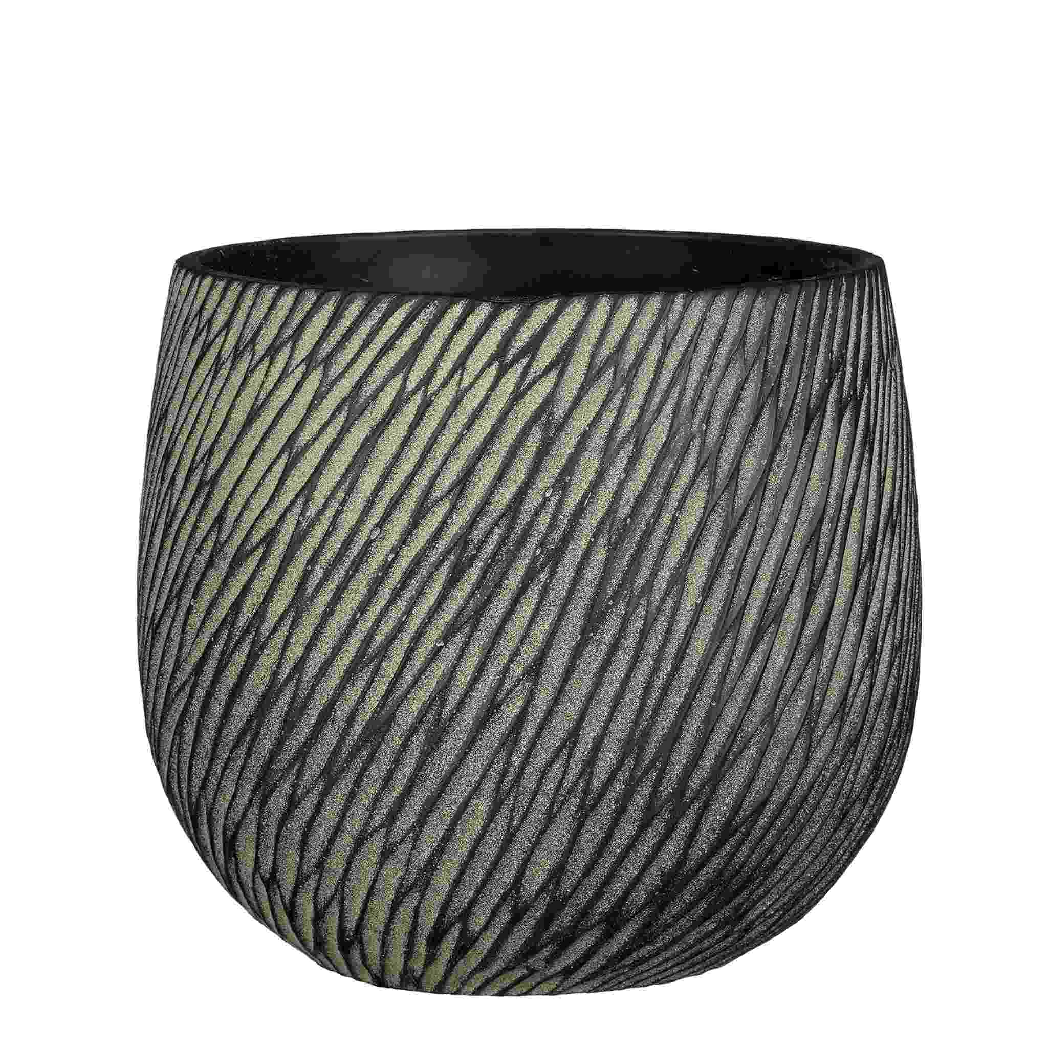 Mica Decorations Bloempot Elio - 21x21x19 cm - cement - Antraciet