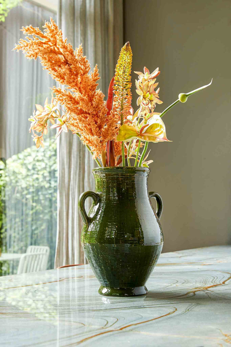 Mica Decorations Vaas Elena - 29x25x38 cm - Keramiek - Groen