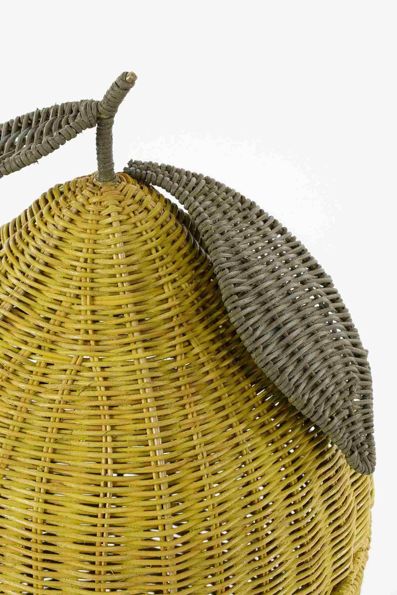 Mica Decorations Mand Lid - 30x30x48 cm - Rotan - Geel - Set van 2