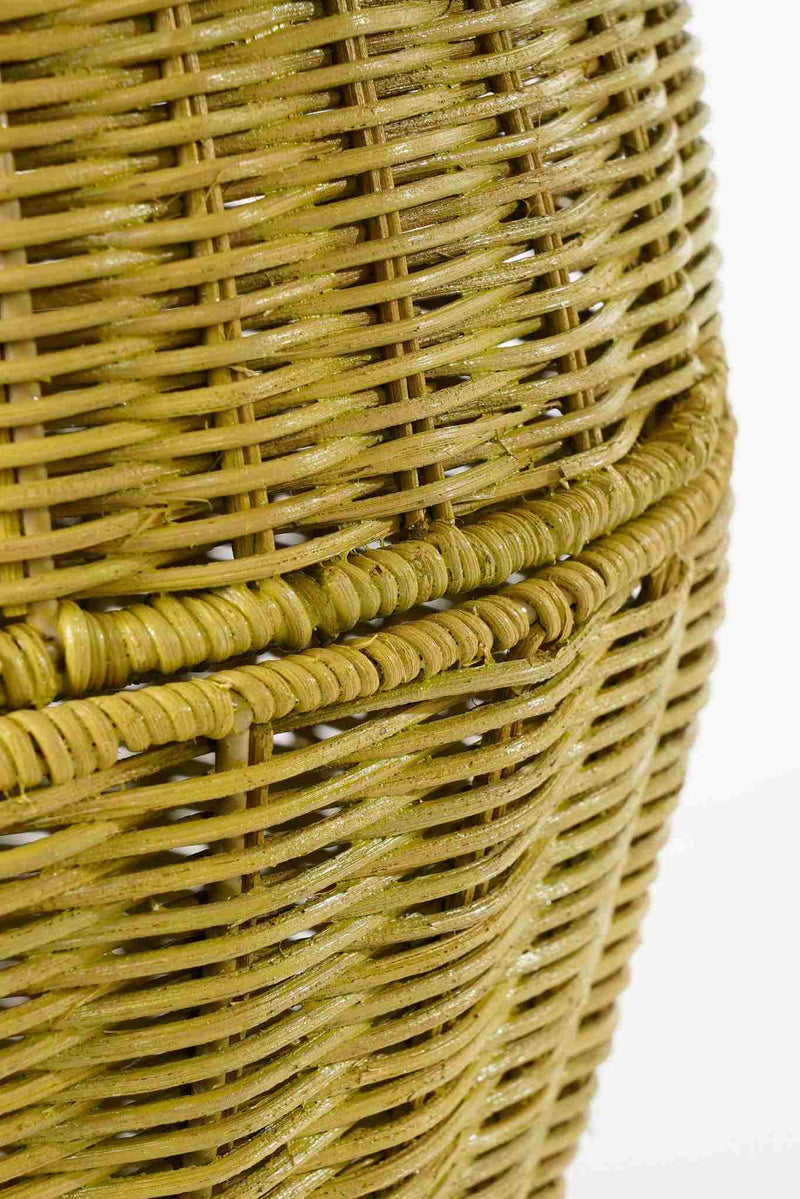 Mica Decorations Mand Lid - 30x30x48 cm - Rotan - Geel - Set van 2