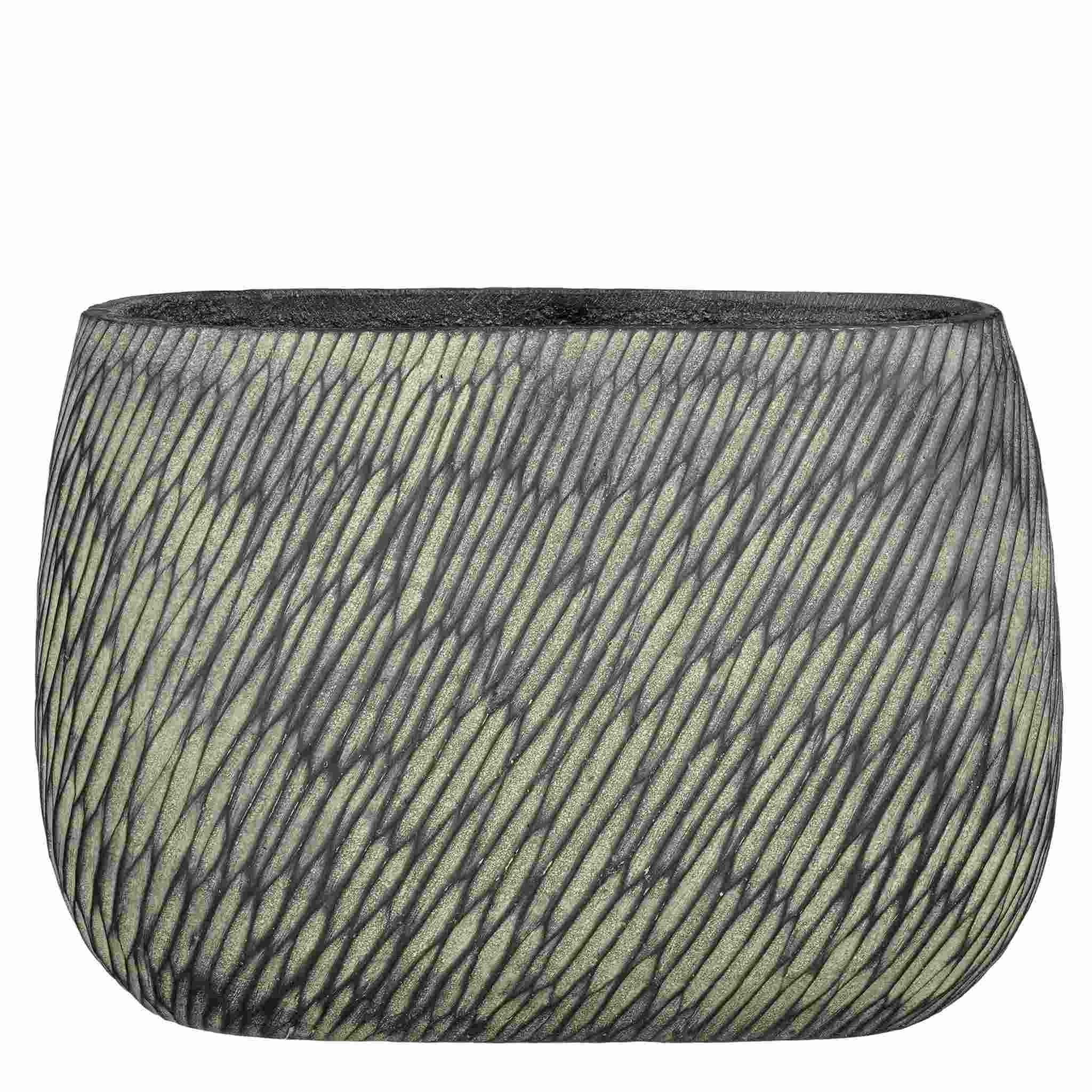 Mica Decorations Bloempot Elio - 42x20x30 cm - cement - Antraciet