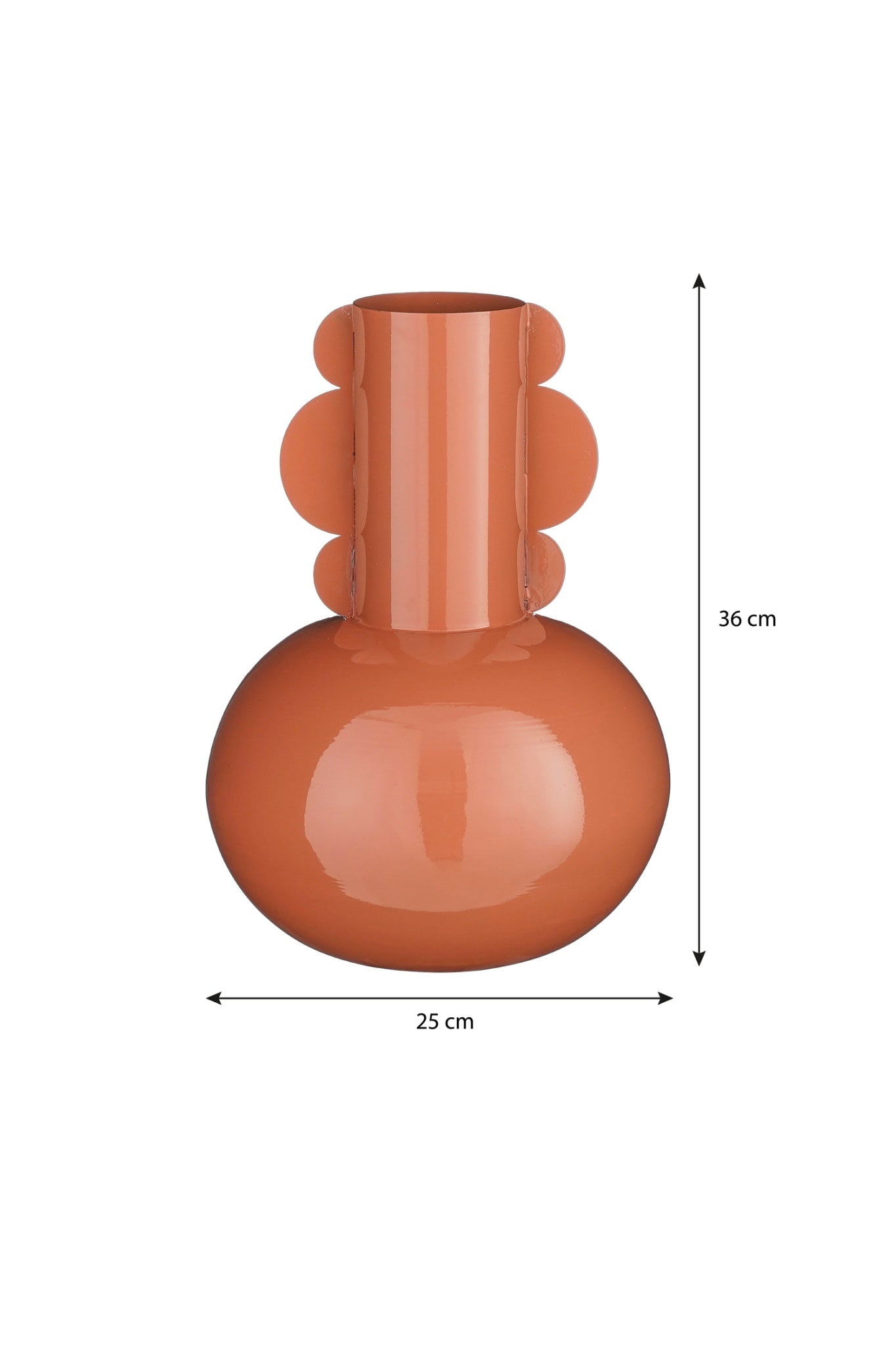 Mica Decorations Vaas Boyd - 25x25x36 cm - Ijzer - Terra