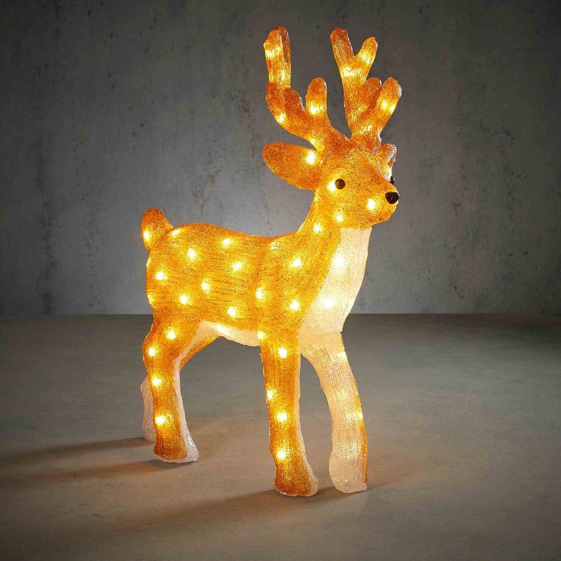 Luca Lighting Kerstverlichting Deer - 46x27x63 cm - Acryl - Wit,Bruin