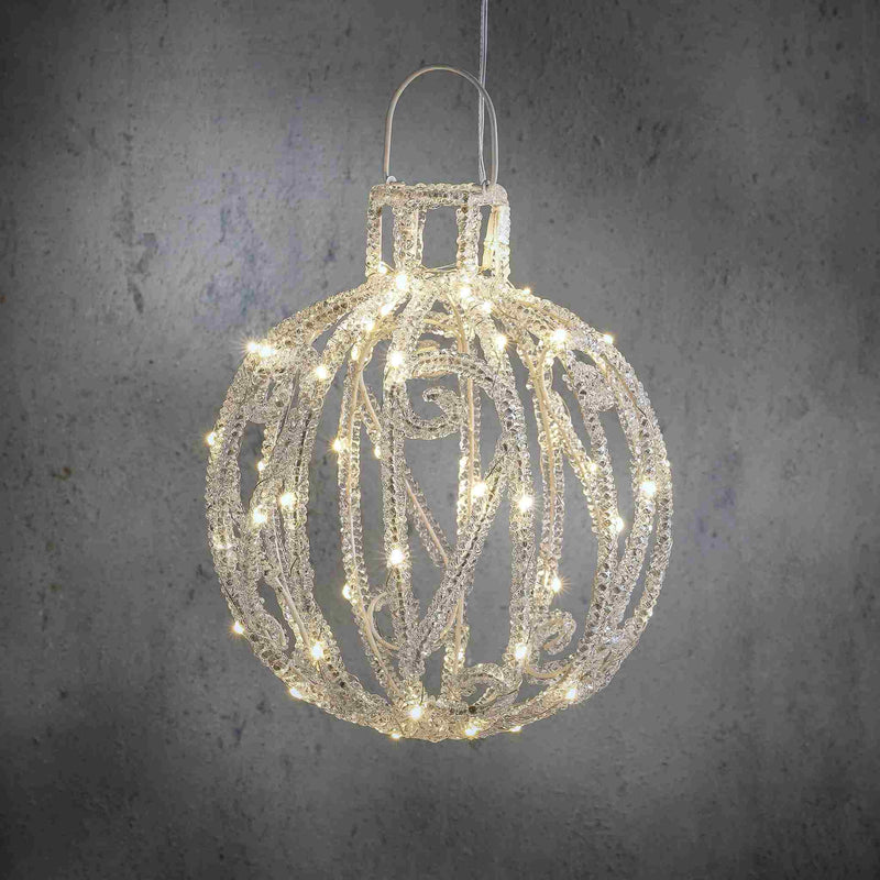 Luca Lighting Kerstverlichting Chandelier - 25x25x27 cm - Acryl - Warm Wit,Zilver