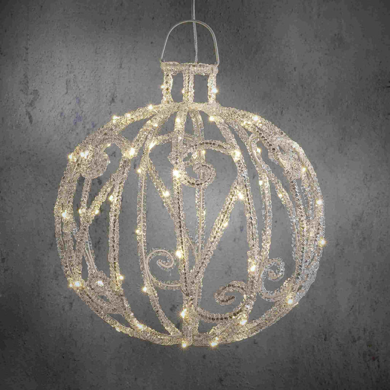 Luca Lighting Kerstverlichting Chandelier - 30x30x32 cm - Acryl - Warm Wit,Zilver