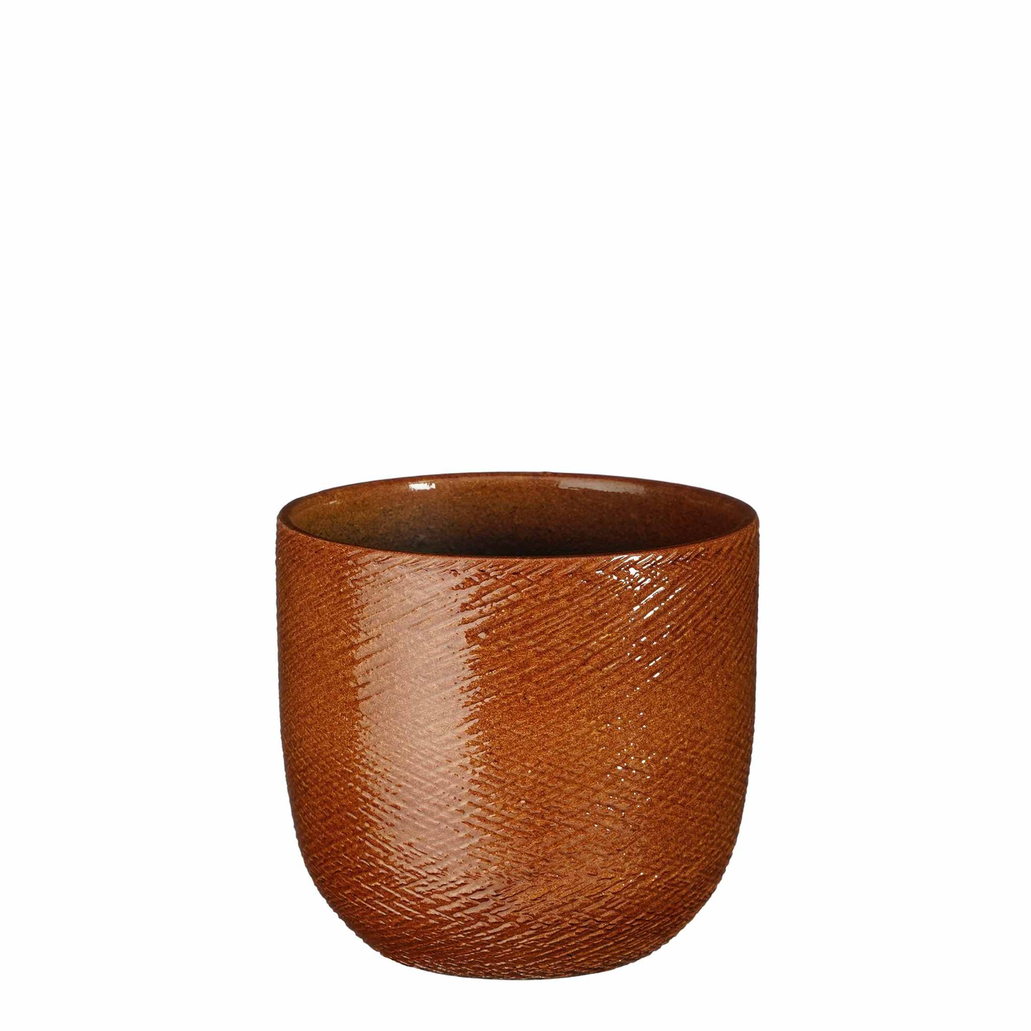 Mica Decorations Bloempot Enzo - 17x17x16 cm - Terracotta - Oker