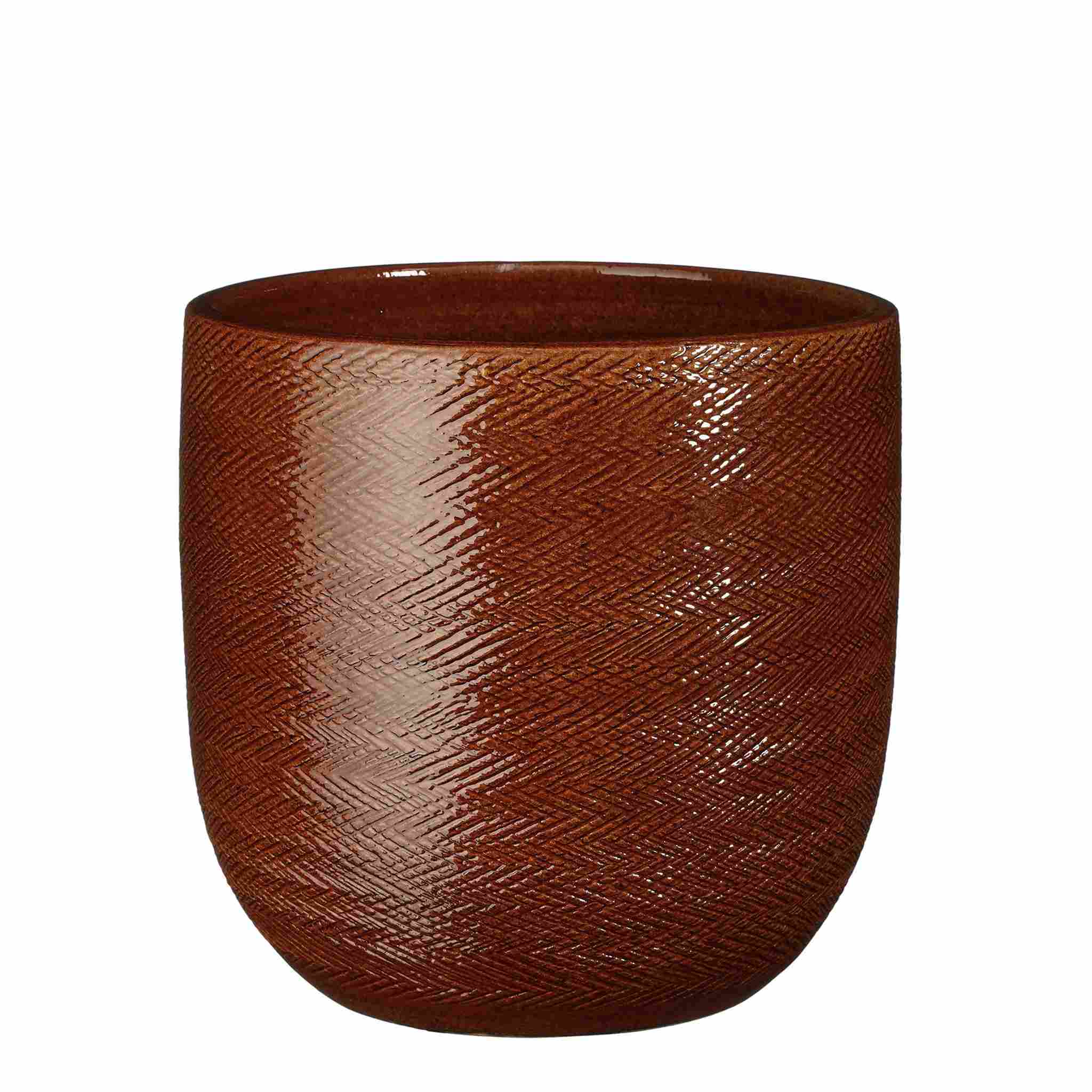 Mica Decorations Bloempot Enzo - 25x25x24 cm - Terracotta - Oker