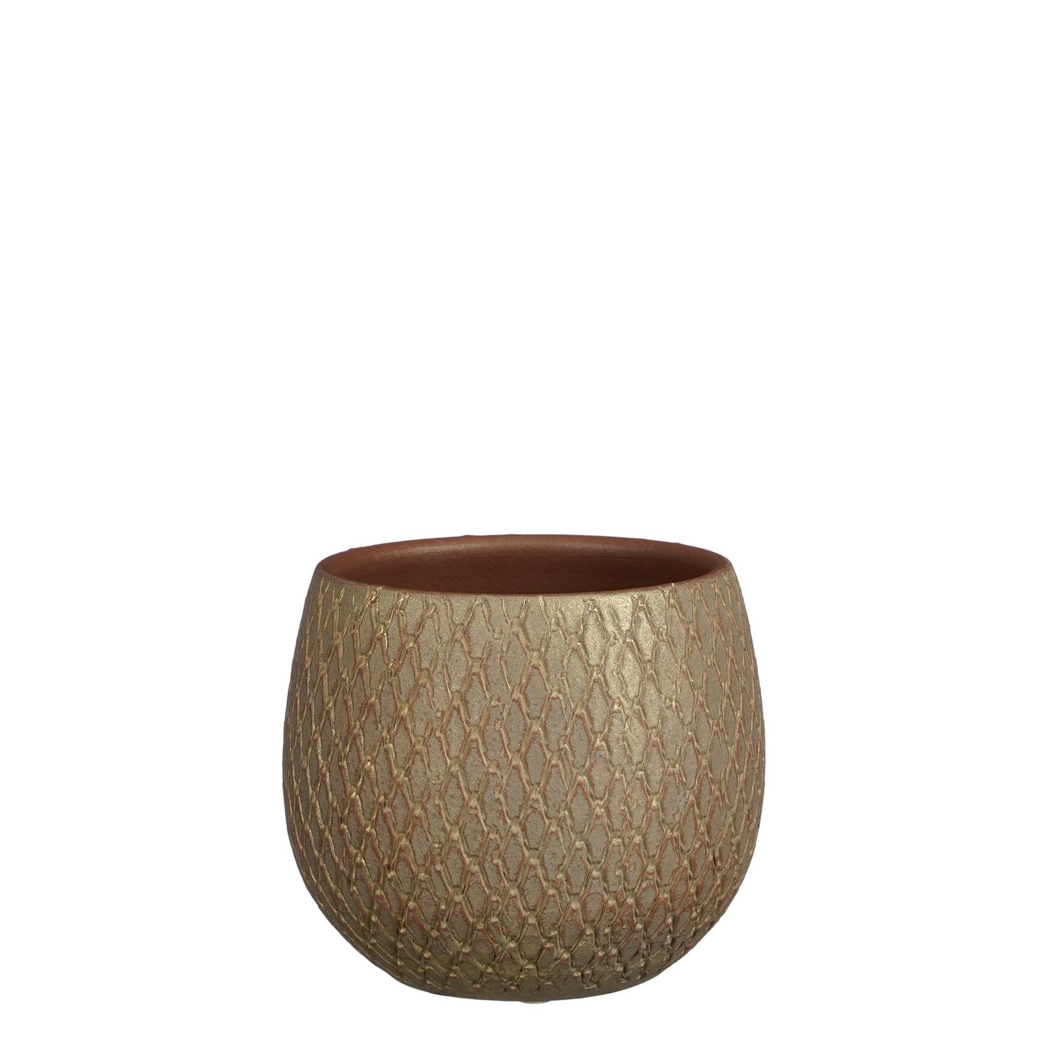 Mica Decorations Bloempot Madeira - 18x18x18 cm - Terracotta - Taupe