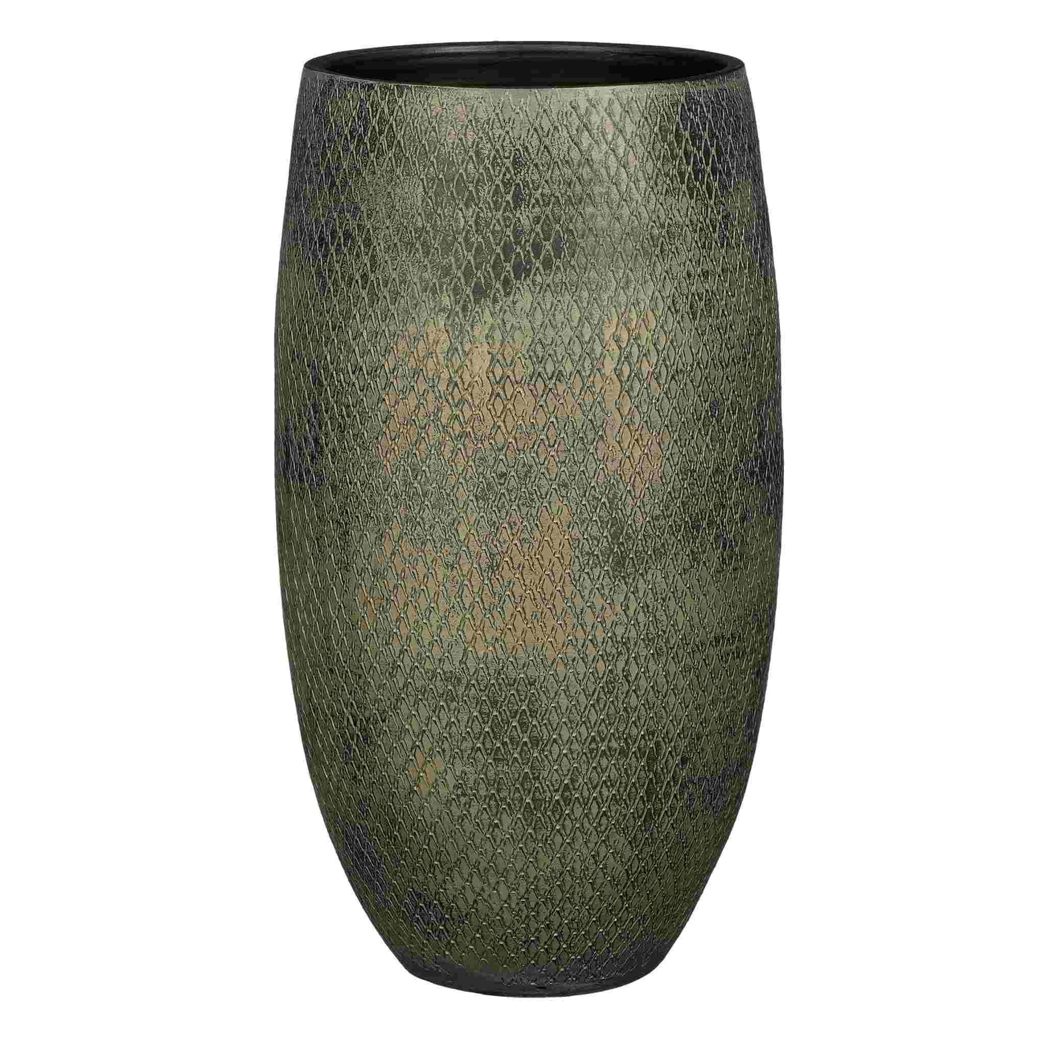 Mica Decorations Bloempot Madeira - 39x39x70 cm - Terracotta - Groen