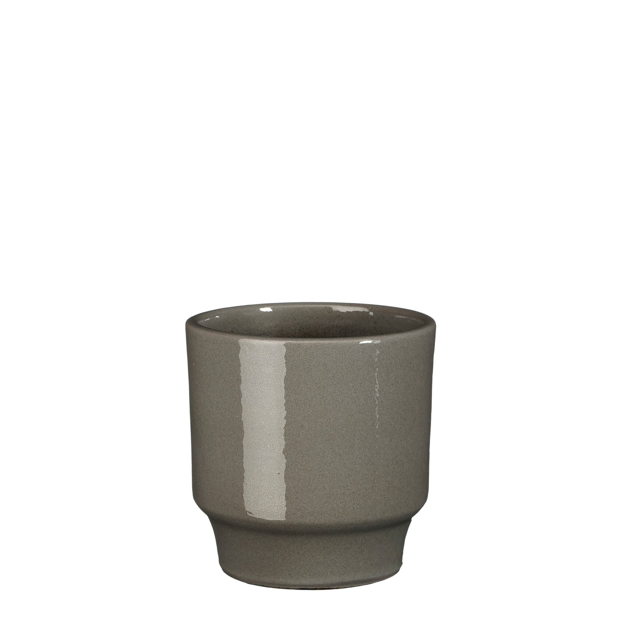 Mica Decorations Bloempot Diaz - 17x17x17 cm - Terracotta - Grijs
