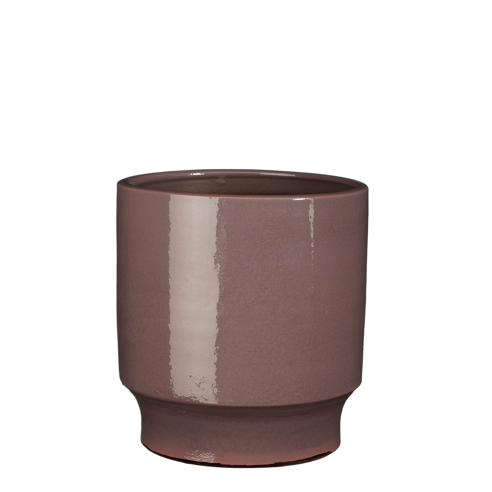Mica Decorations Bloempot Diaz - 21x21x22 cm - Terracotta - Paars