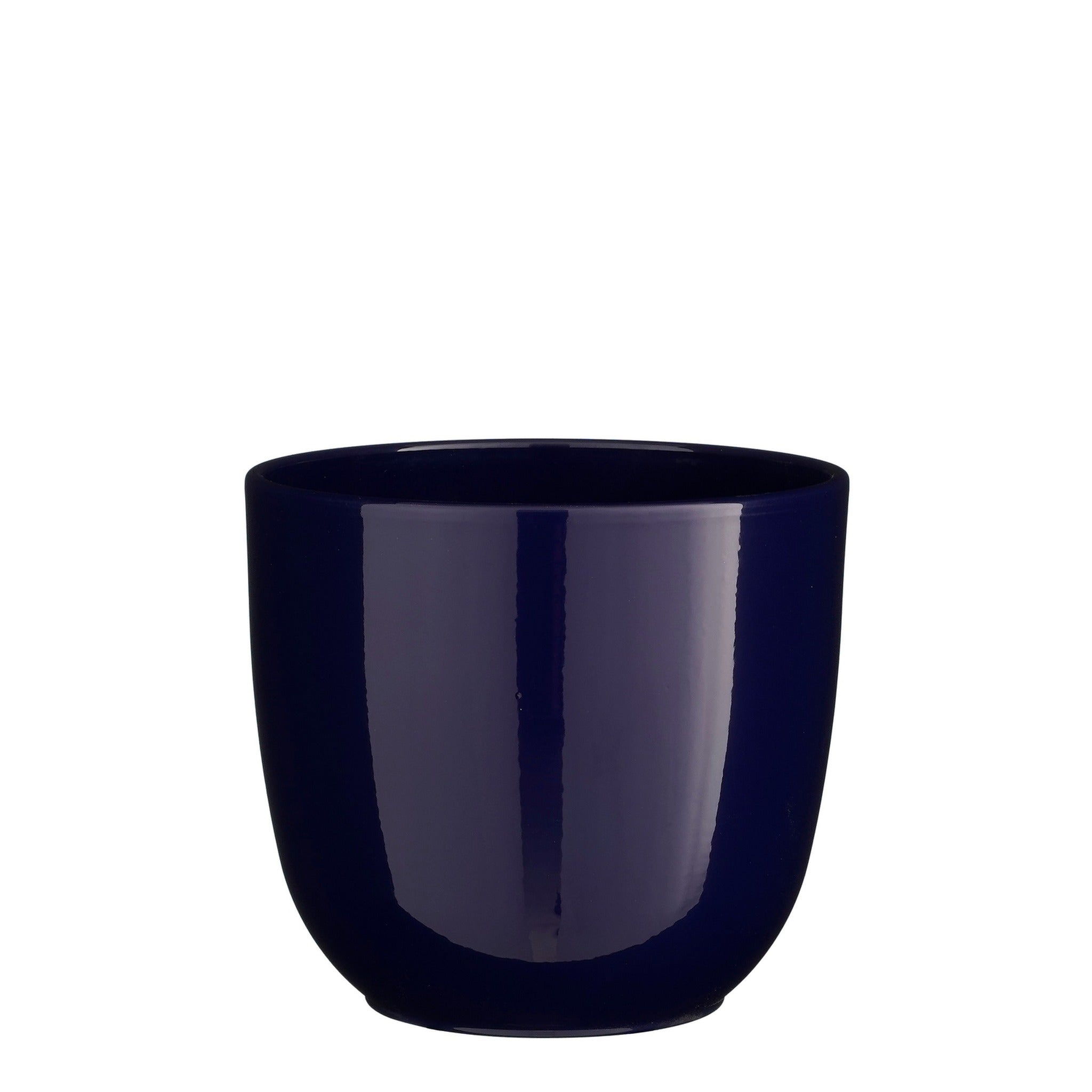 Mica Decorations Bloempot Tusca - 19x19x18 cm - Keramiek - Donkerblauw