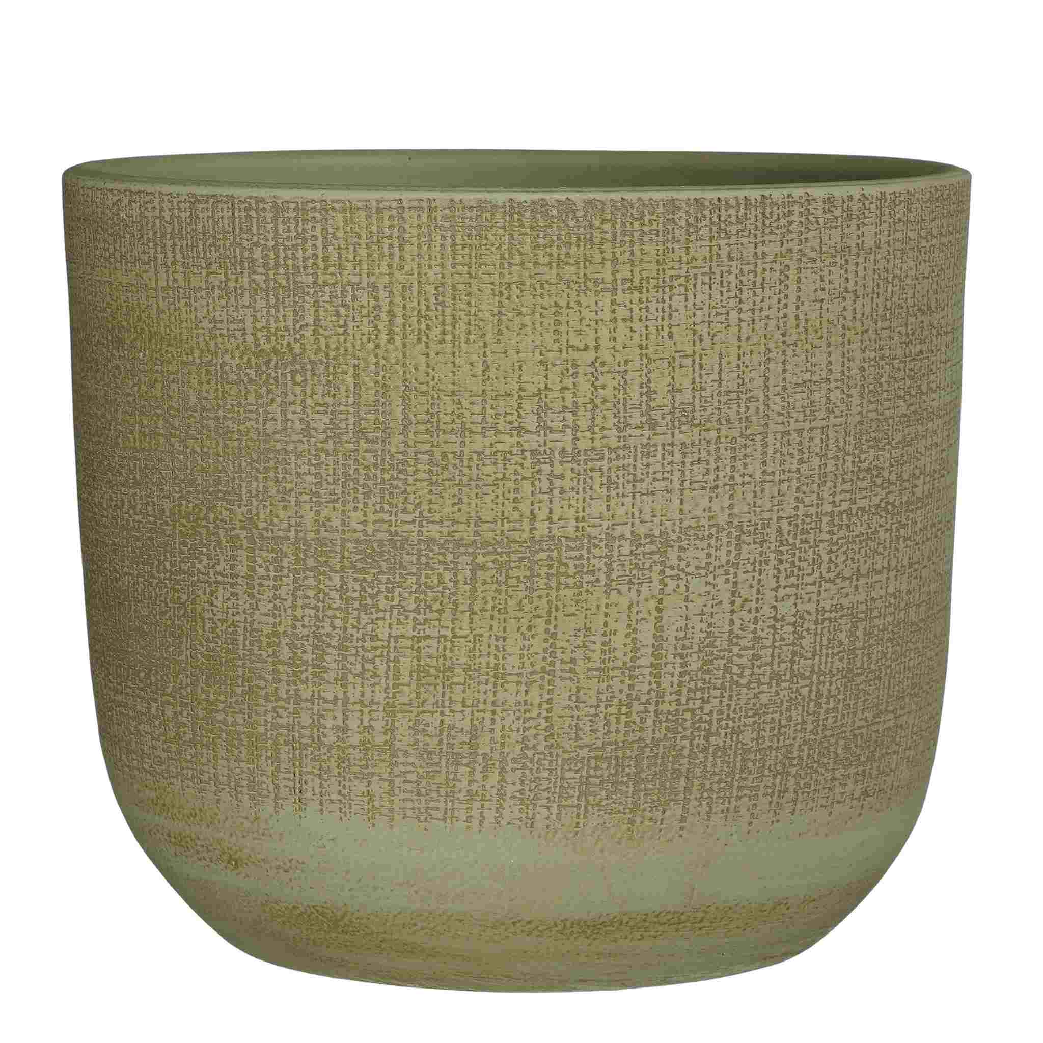 Mica Decorations Bloempot Florian - 28x28x26 cm - Terracotta - Groen