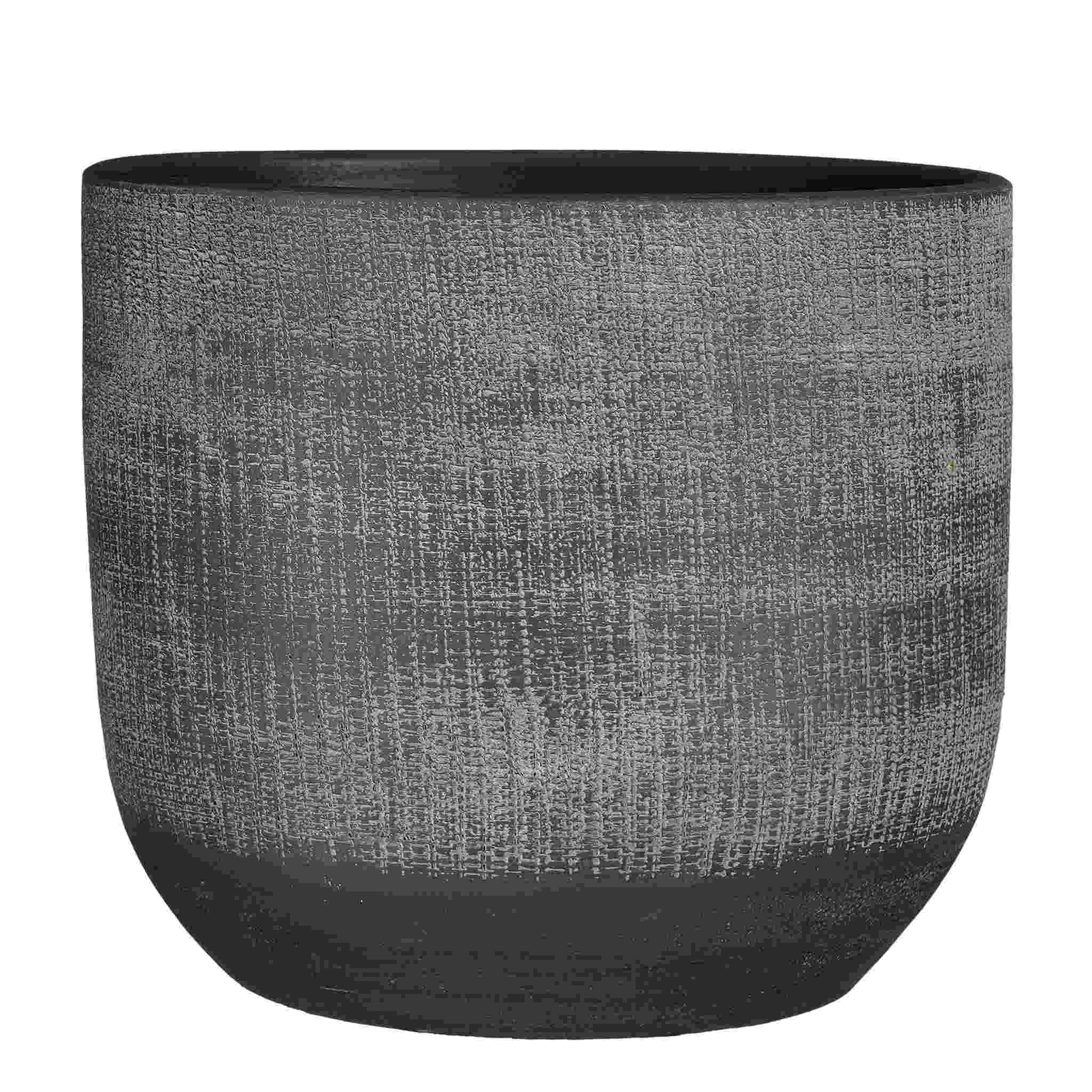 Mica Decorations Bloempot Florian - 28x28x26 cm - Terracotta - Donker Grijs