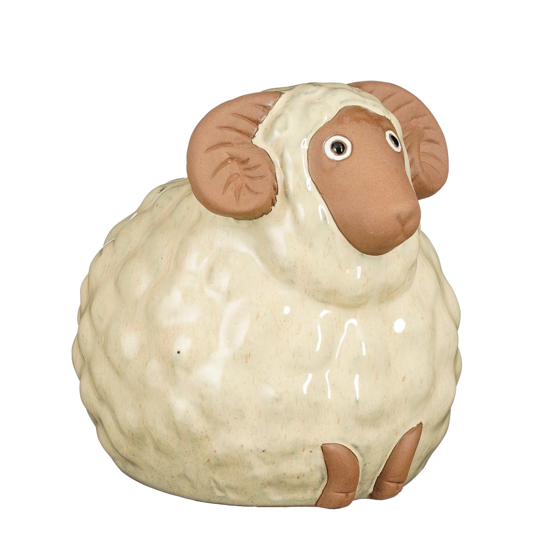 Mica Decorations Decoratief Object Schaap - 25.5x21.5x23 cm - Keramiek - Creme