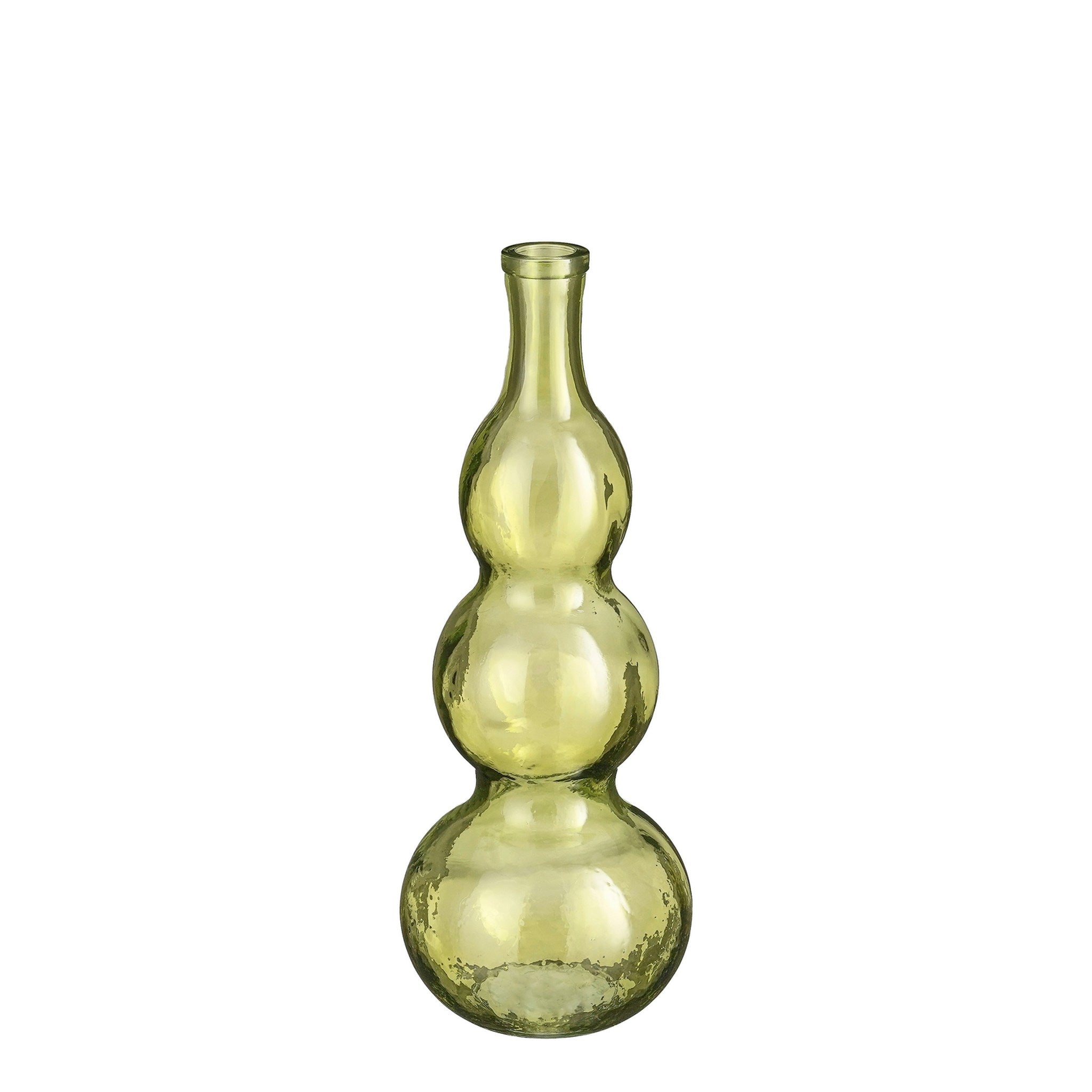 Mica Decorations Vaas Benito - 17x17x45 cm - Glas - Licht Groen