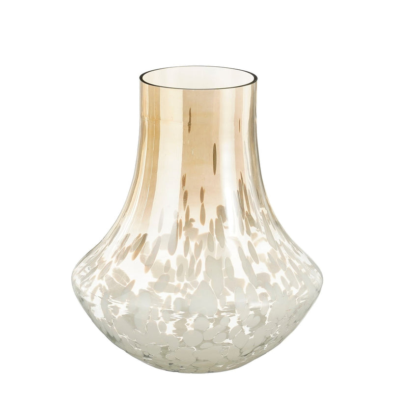 Mica Decorations Vaas Montez - 26x26x30 cm - Gerecycled glas  - Licht Bruin