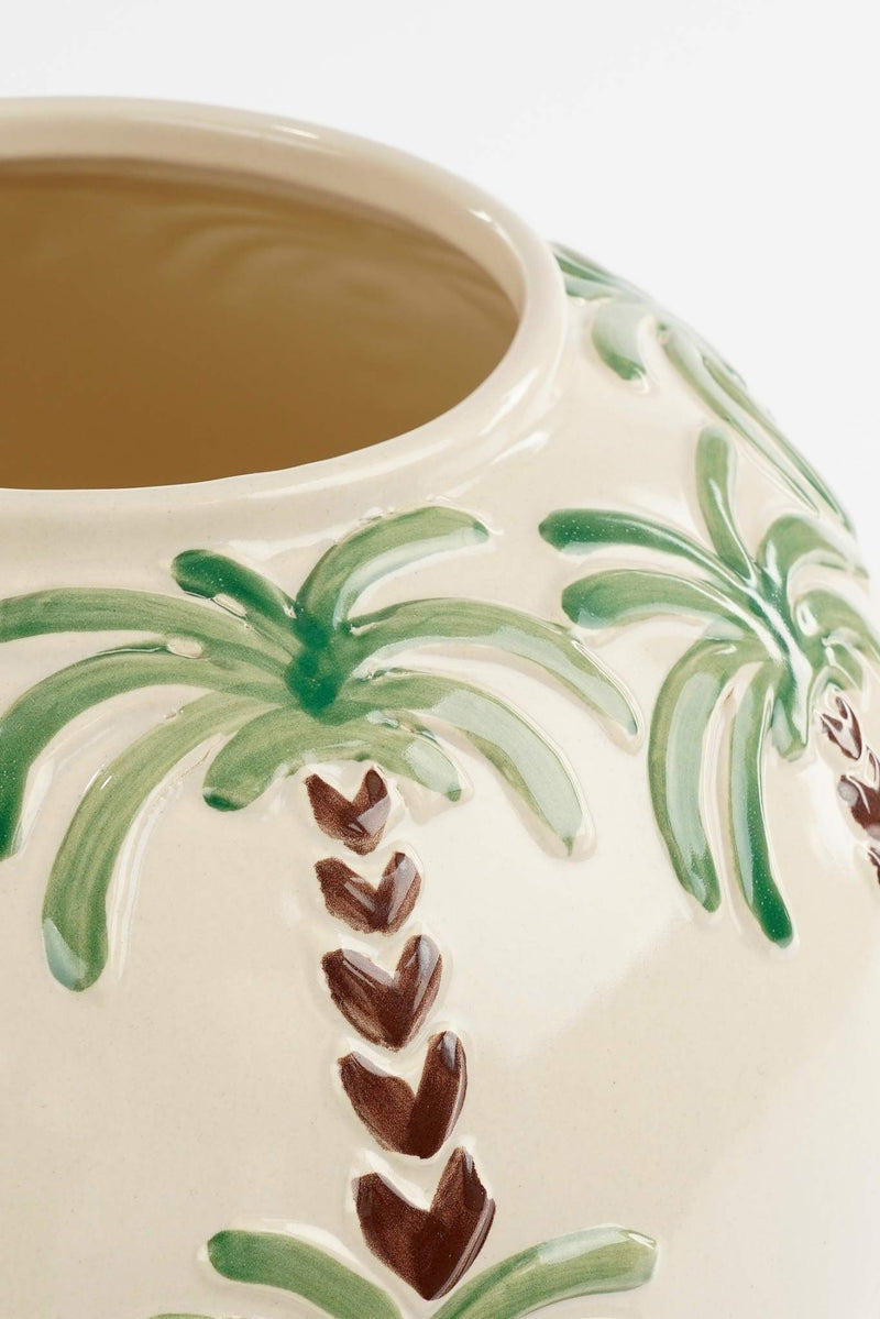 Mica Decorations Vaas Paradiso - 28x28x28 cm - Keramiek - Gebroken Wit
