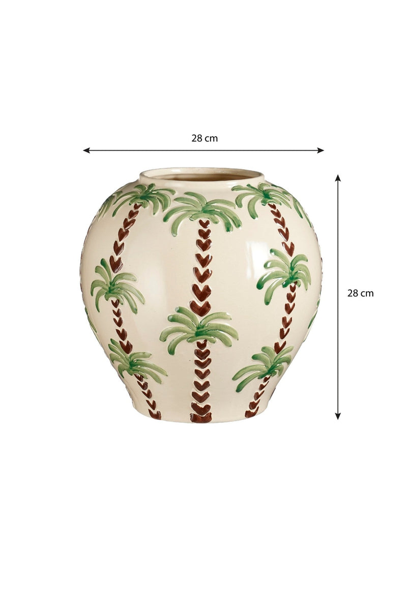 Mica Decorations Vaas Paradiso - 28x28x28 cm - Keramiek - Gebroken Wit