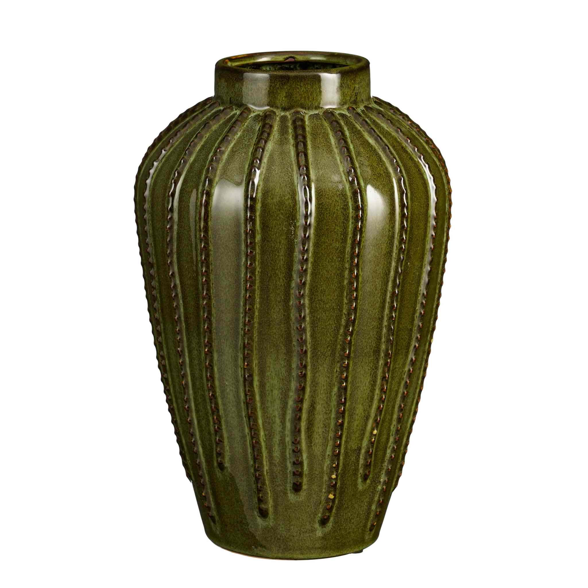 Mica Decorations Vaas Cathy - 24x24x35 cm - Keramiek - Groen