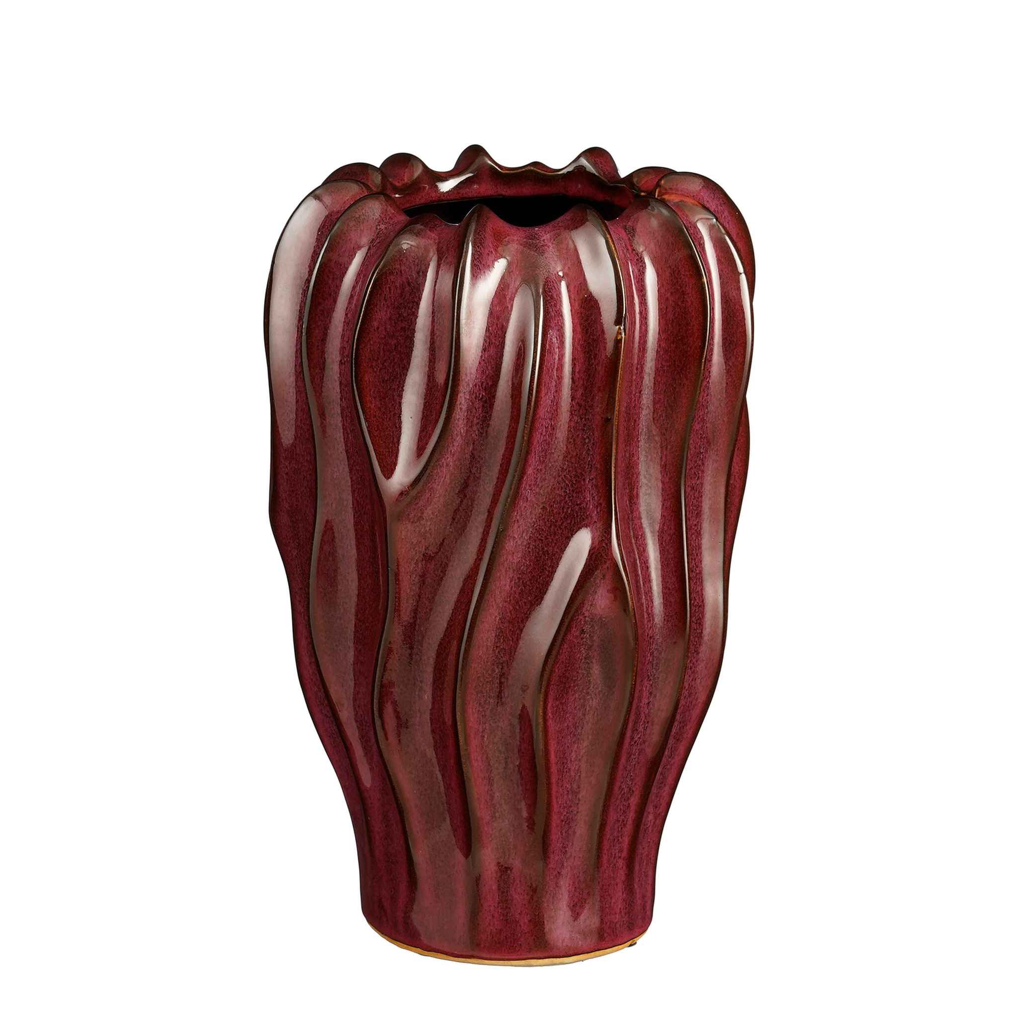 Mica Decorations Vaas Thom - 20x20x30 cm - Keramiek - Paars