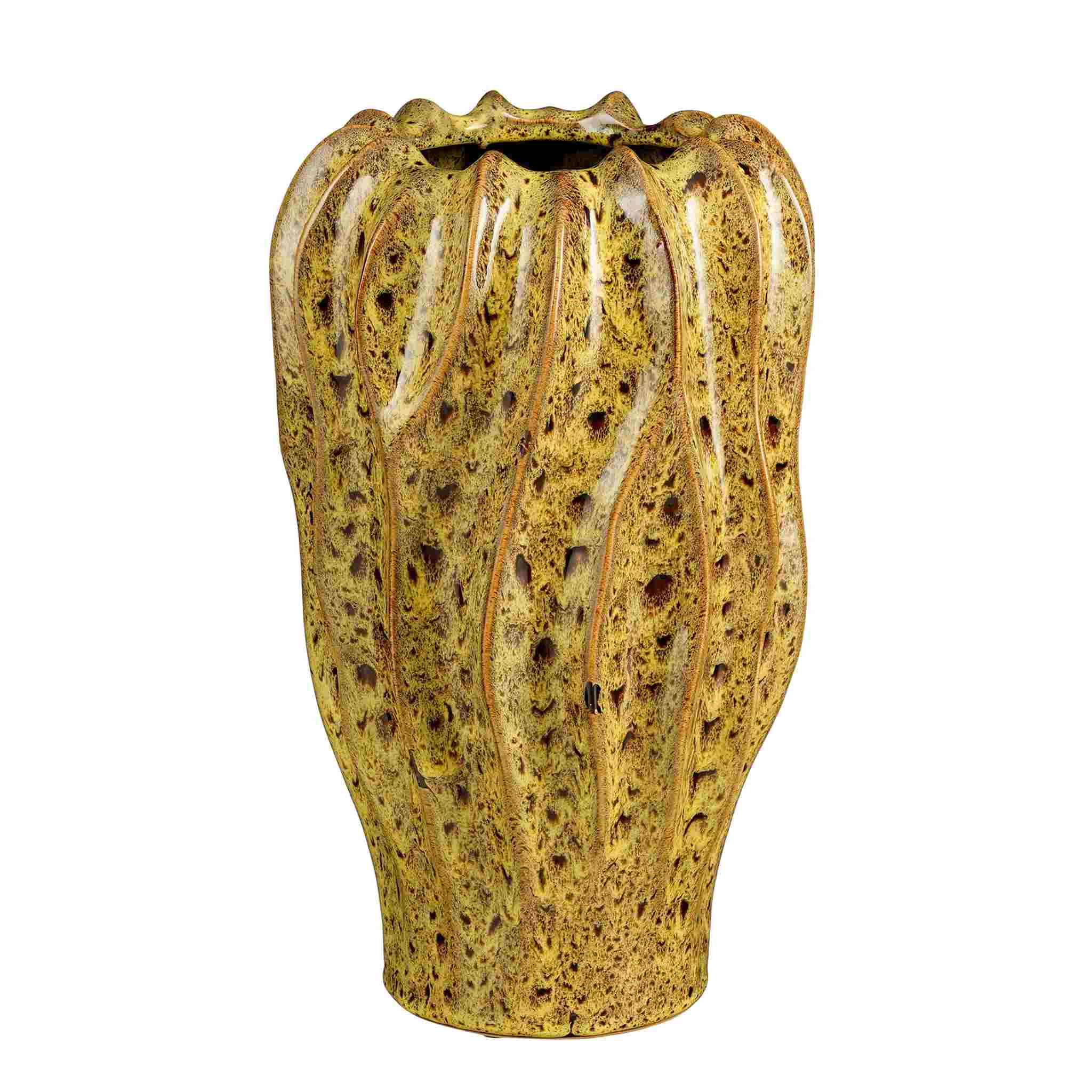 Mica Decorations Vaas Thom - 22x22x35 cm - Keramiek - Geel