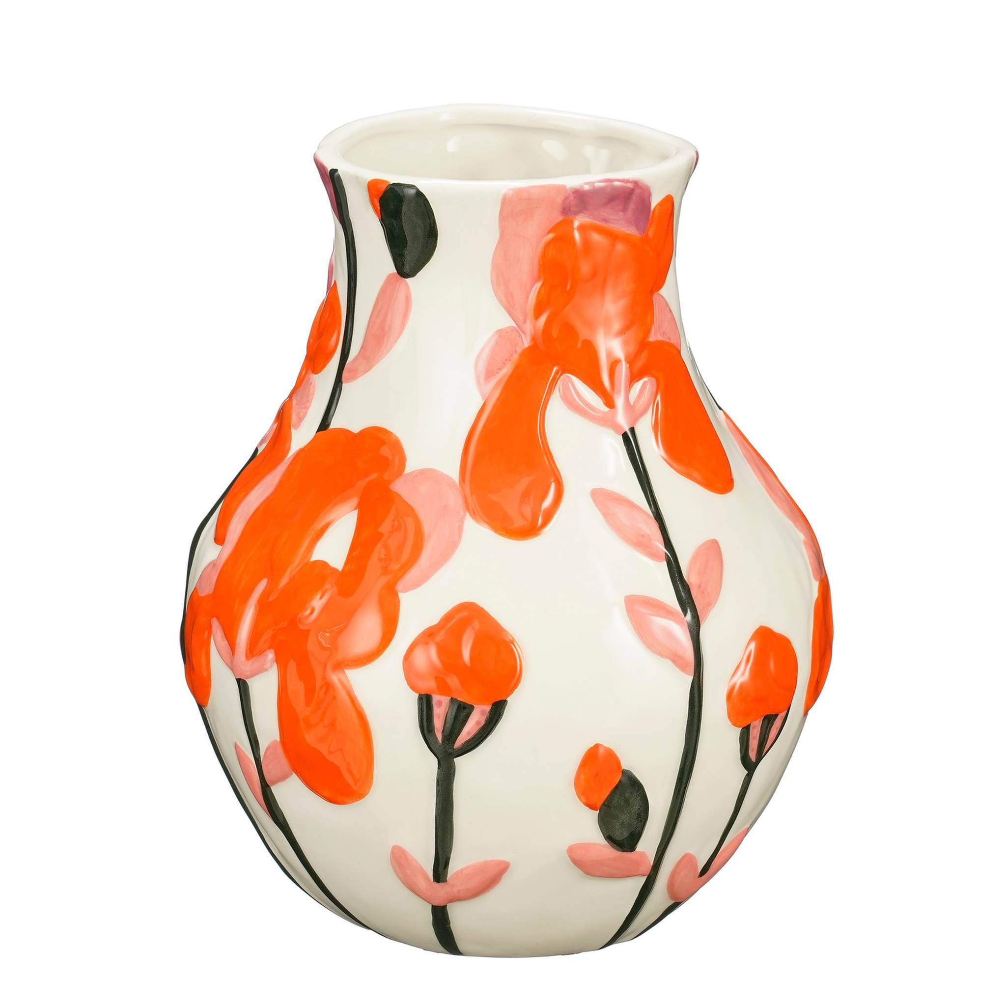 Mica Decorations Vaas Desi - 20x20x24.5 cm - Dolomiet - Oranje