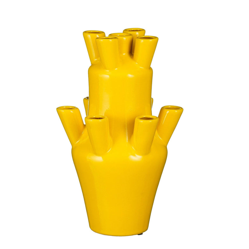 Mica Decorations Vaas Tyle - 25x25x38 cm - Keramiek - Geel