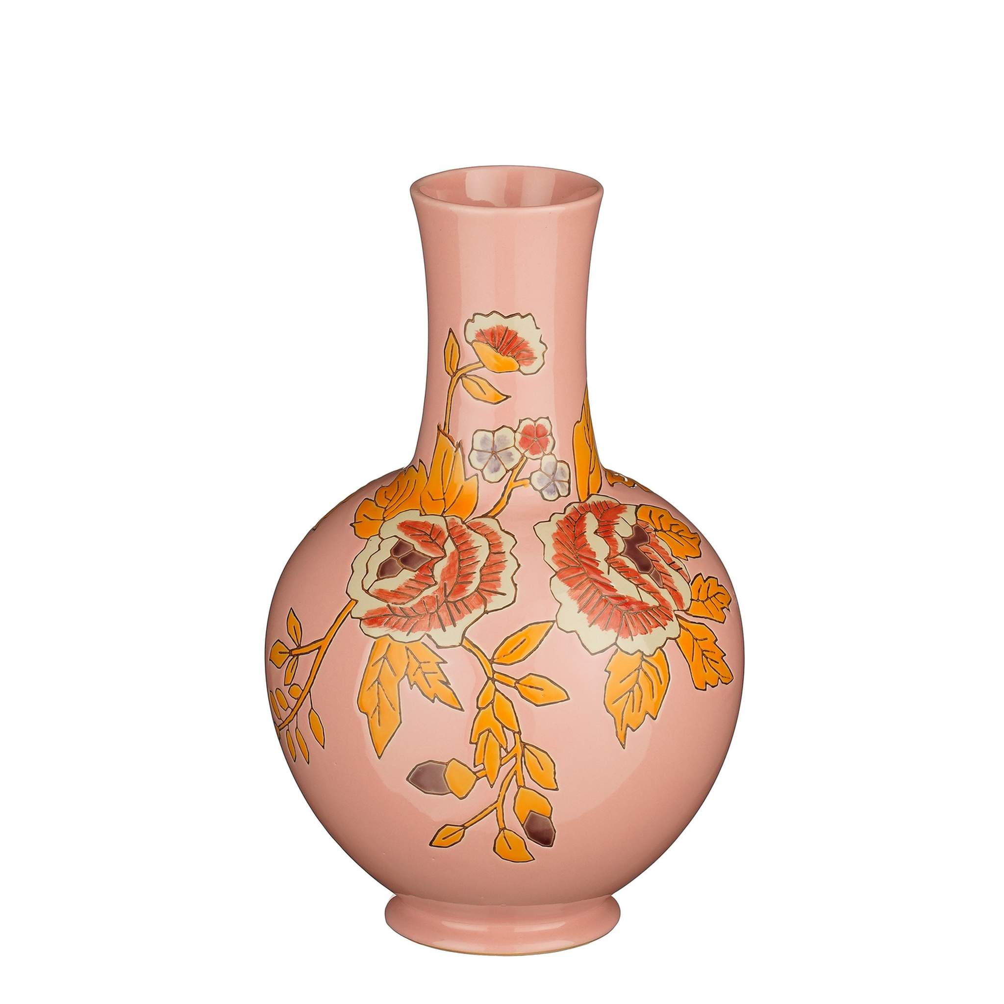 Mica Decorations Vaas Eloise - 22x22x36 cm - Keramiek - Roze