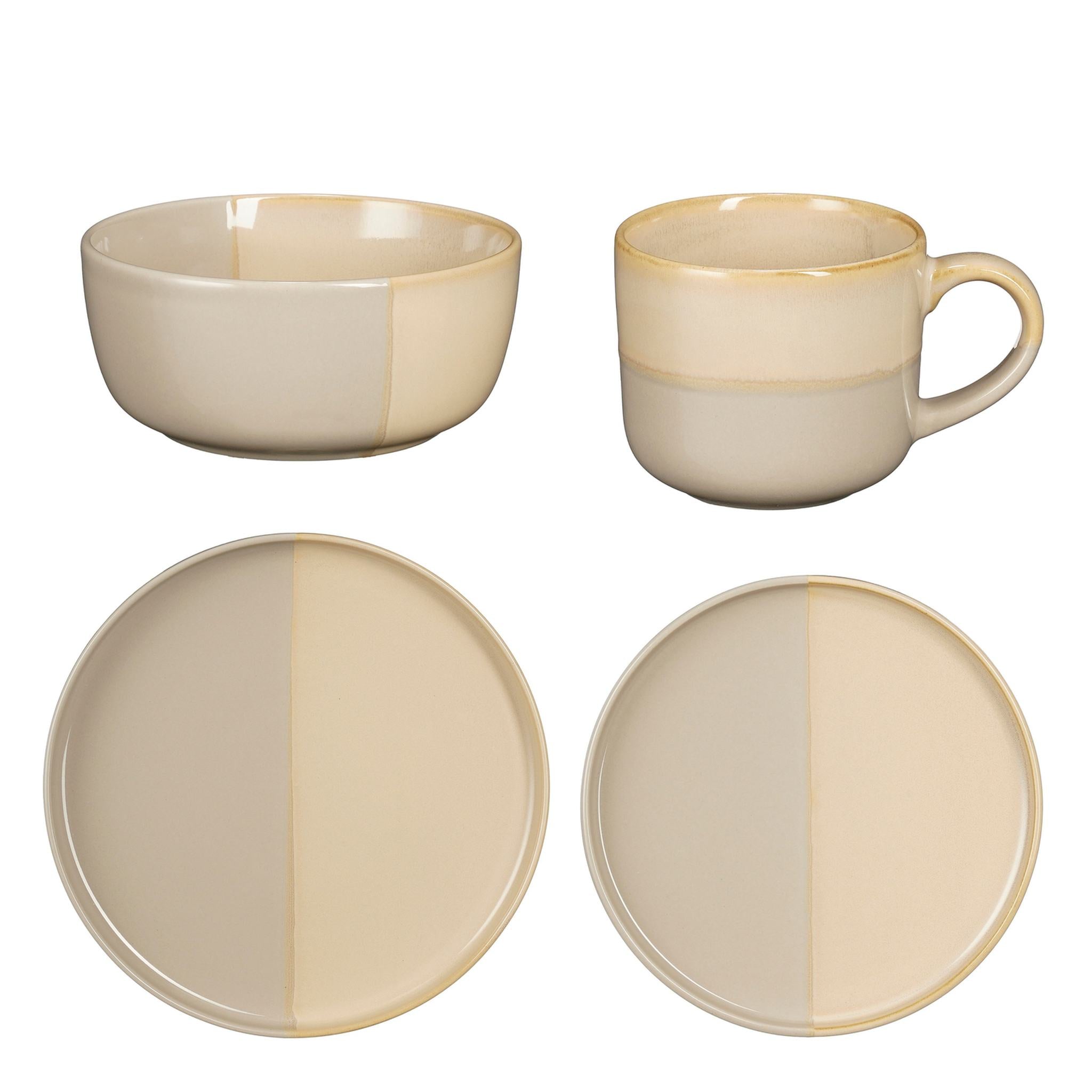 Mica Decorations Servies Ozzu - 28.5x28x32 cm - Aardewerk - Grijs