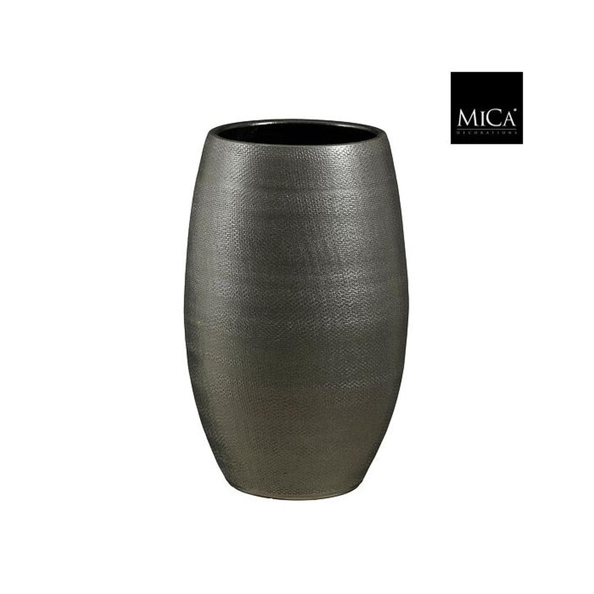 Mica Decorations Bloempot Porto - 31x31x50 cm - Terracotta - Metallic,Antraciet