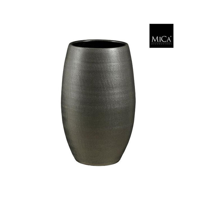 Mica Decorations Bloempot Porto - 31x31x50 cm - Terracotta - Metallic,Antraciet