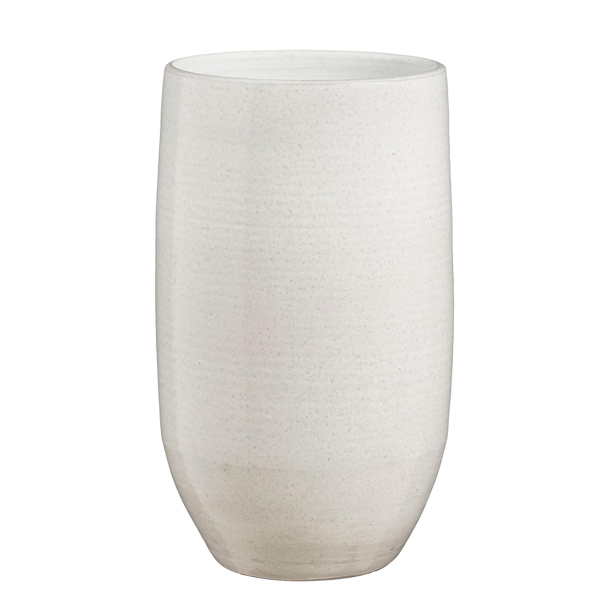 Mica Decorations Bloempot Matteo - 27x27x50 cm - Terracotta - Wit