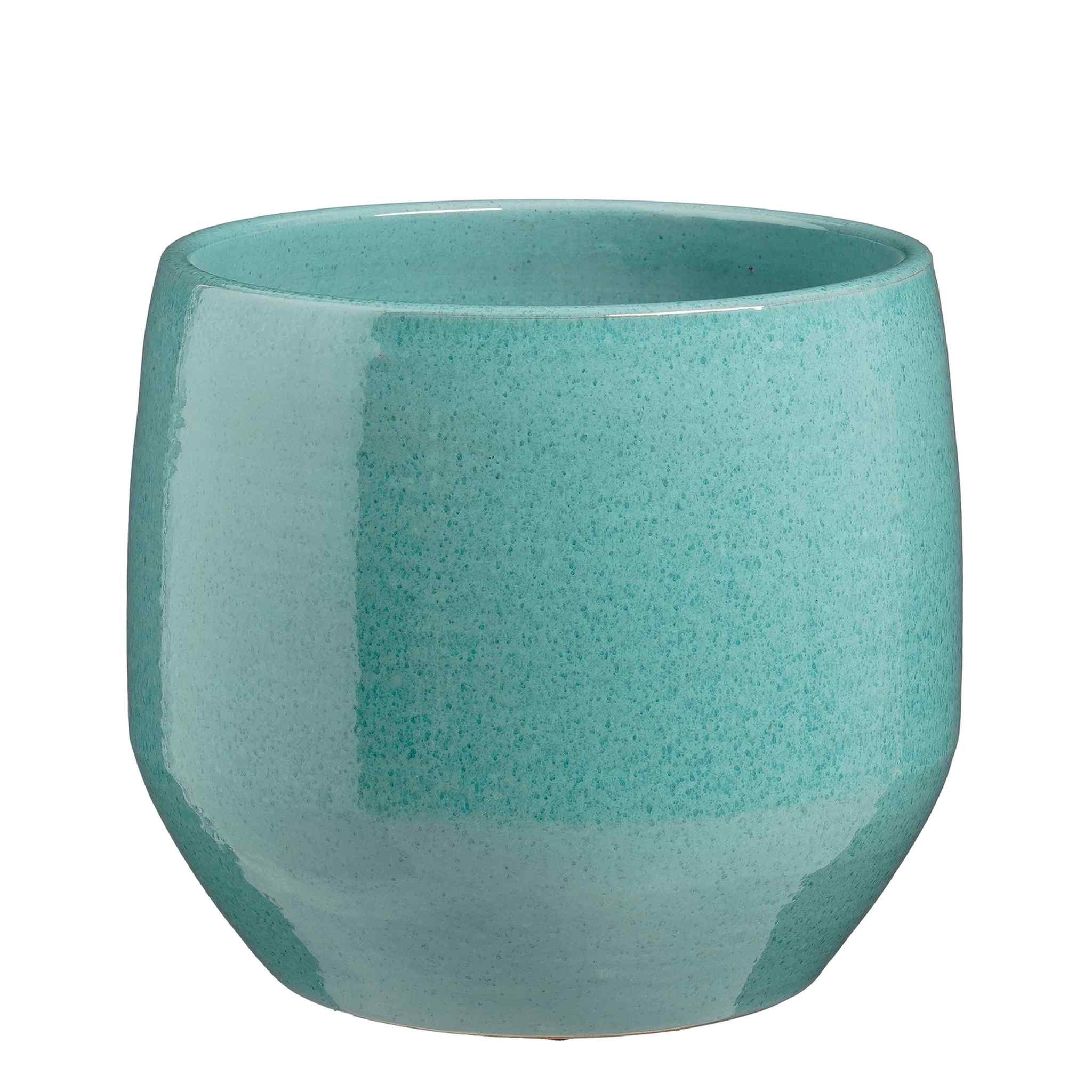 Mica Decorations Bloempot Matteo - 32x32x27 cm - Terracotta - Turquoise