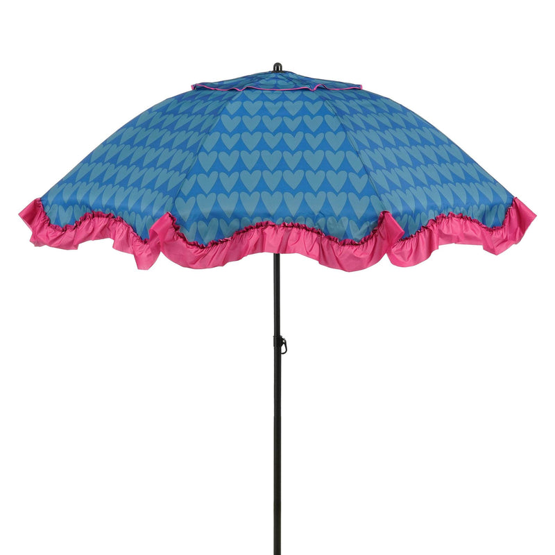 Mica Decorations Parasol Heart - 220x220x238 cm - Polyester - Blauw