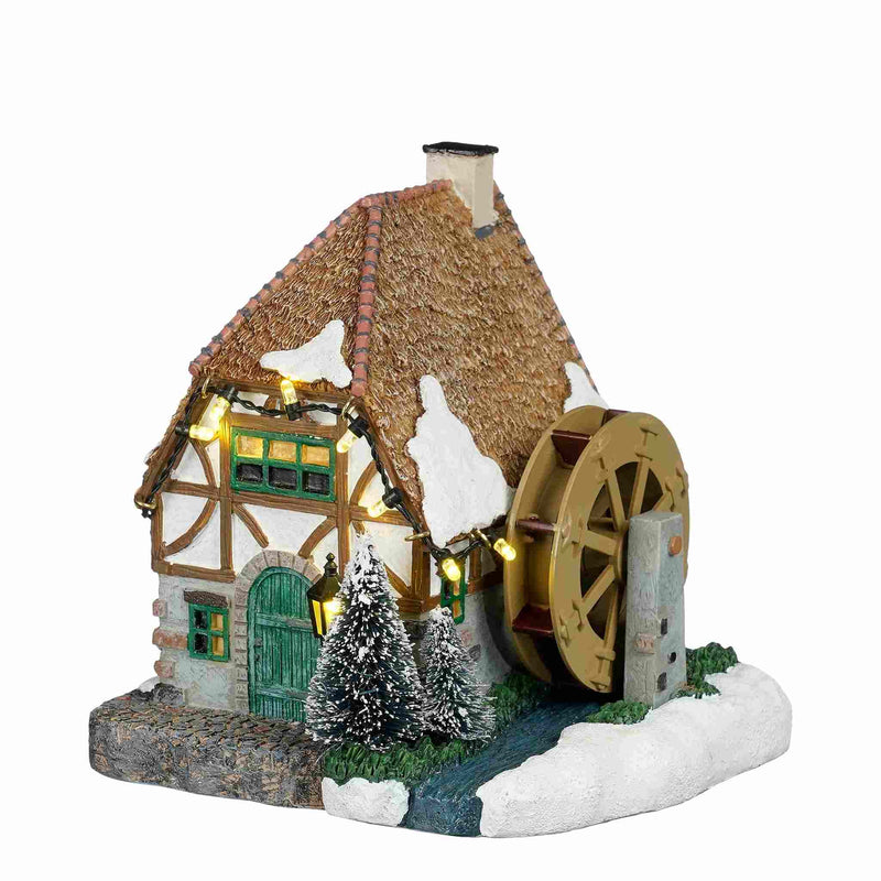 Luville Kerstdorp Water Wheel - 14x12x14 cm - Polyresin - Multi