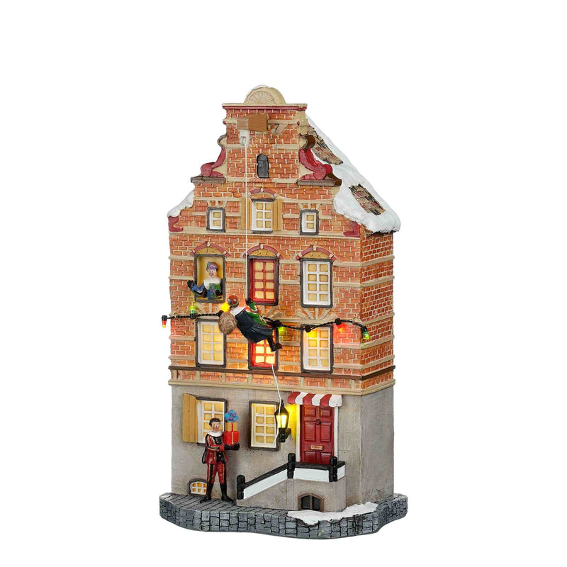 Luville Kerstdorp Sinterklaas - 16x11x30 cm - Polyresin - Multi